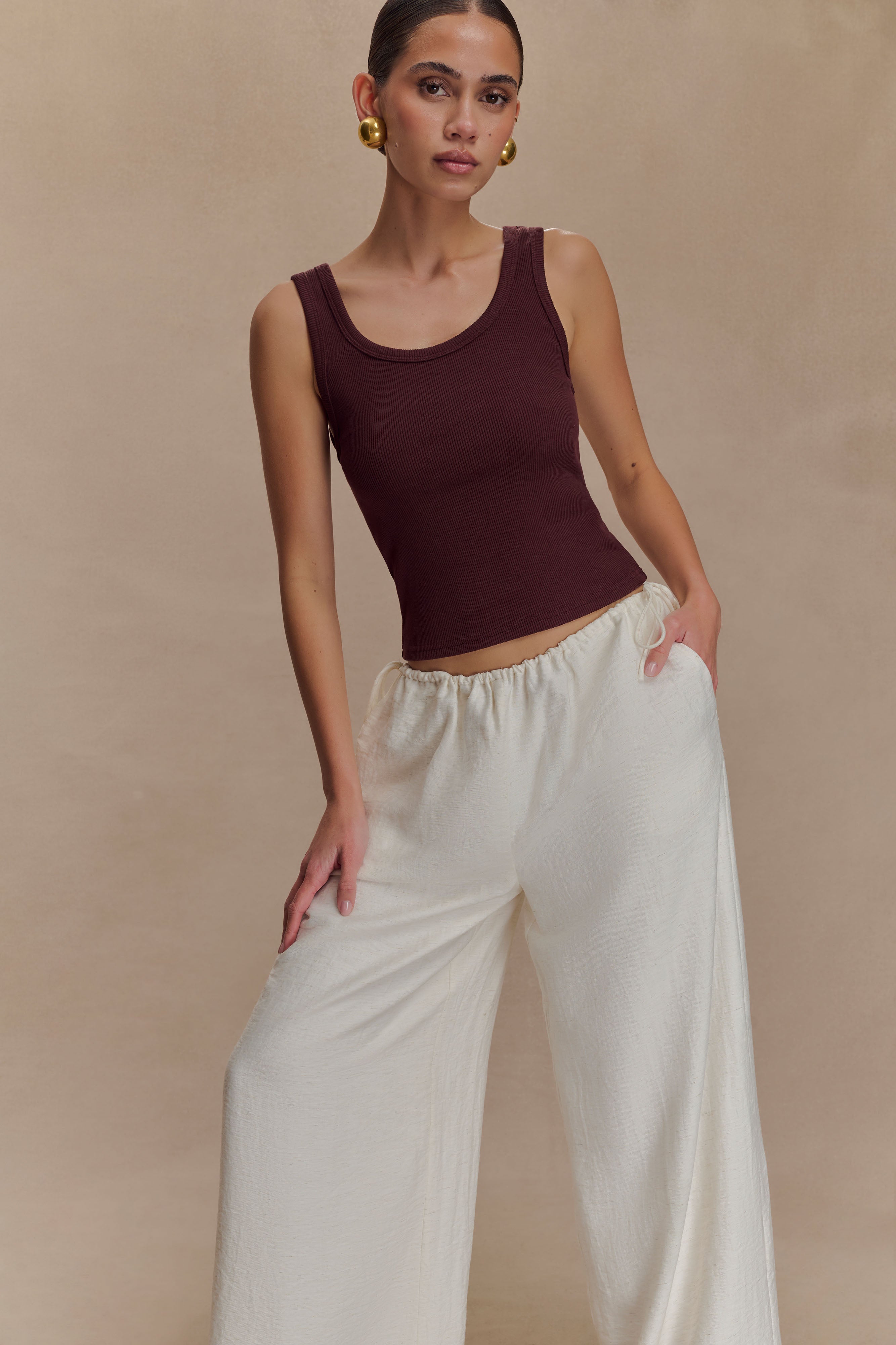 Callum Drawstring Straight Leg Pants in White – Chic&Drifts