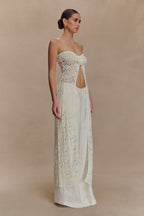 Aeline Strapless Crochet Knit Top in Ivory – Chic&Drifts