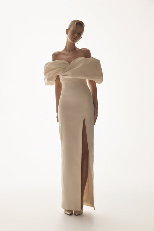 Angelica Taffeta Off Shoulder Bridal Gown
