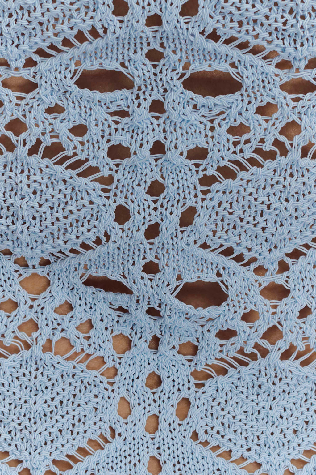 Aeline Strapless Crochet Knit Top in Sky Blue – Chic&Drifts