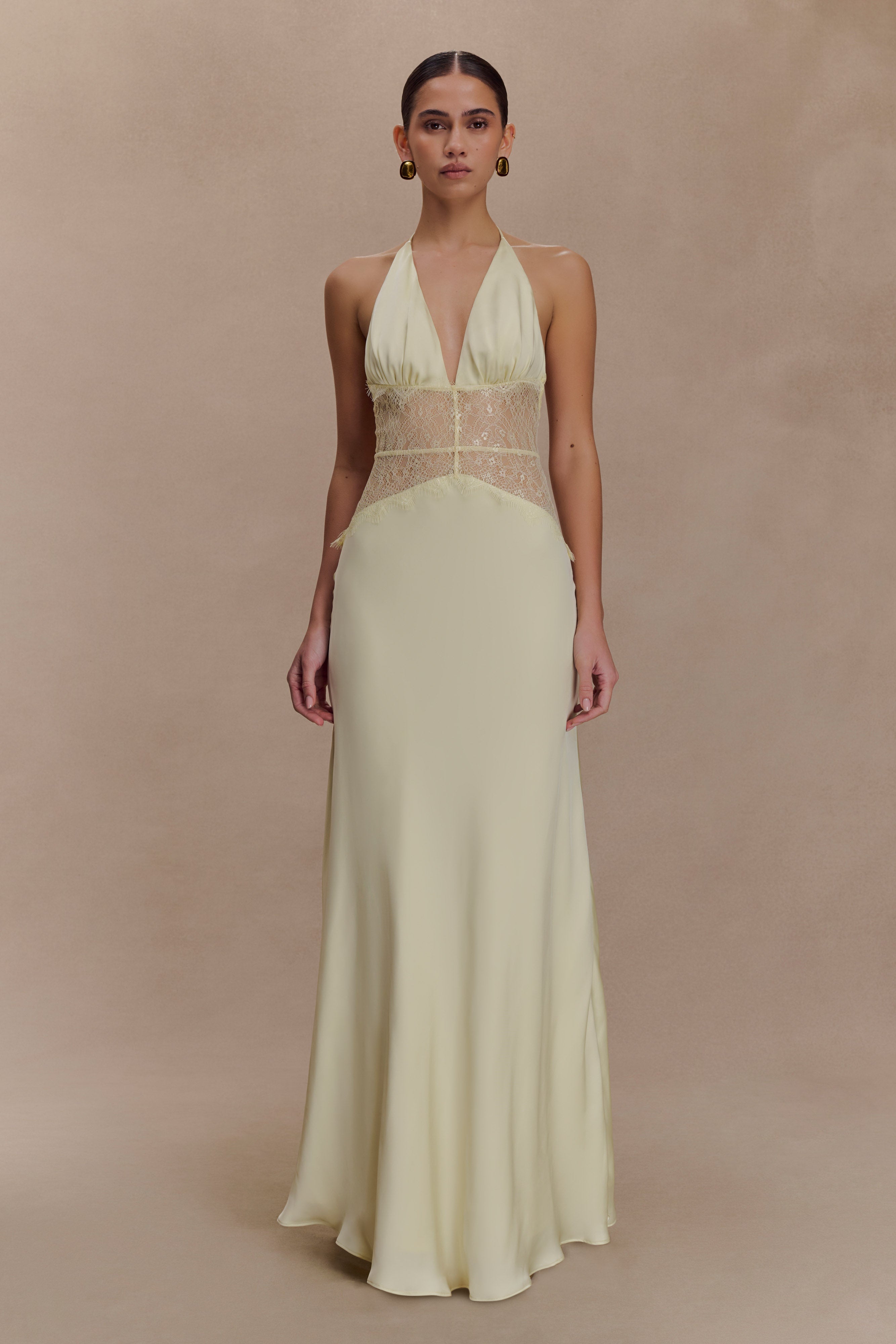 Dinah Lace And Satin Maxi Dress
