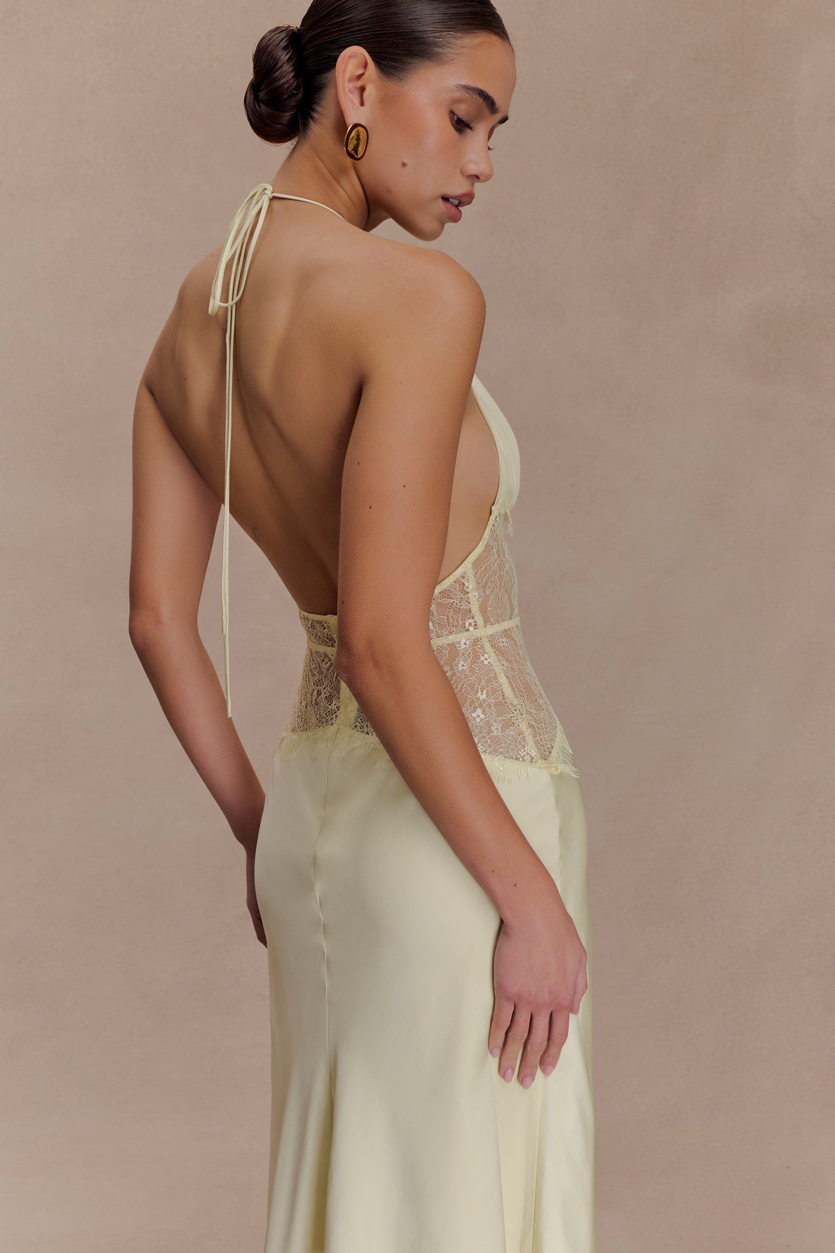 Dinah Lace And Satin Maxi Dress