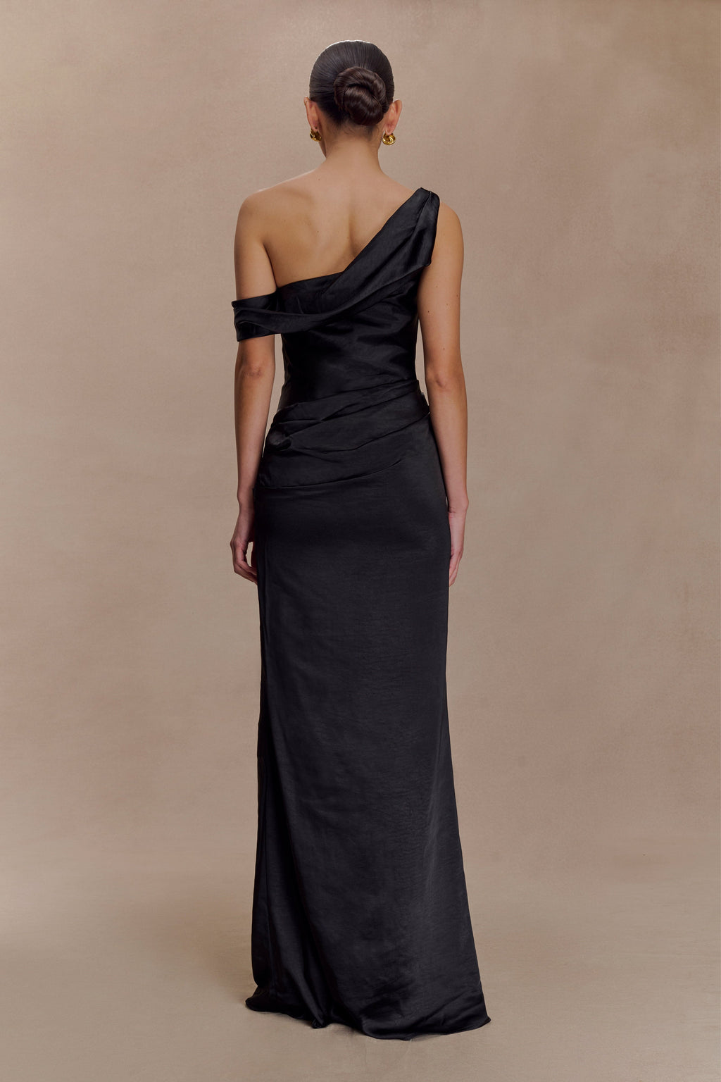Dalia Off Shoulder Satin Maxi Dress
