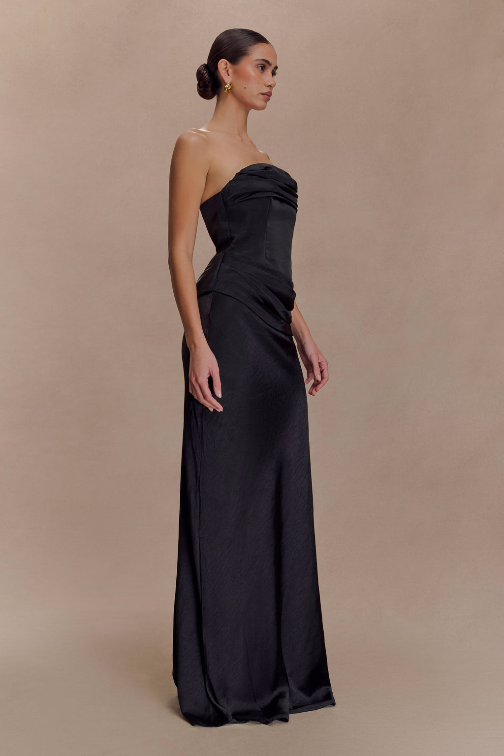 Jasmine Strapless Satin Maxi Dress