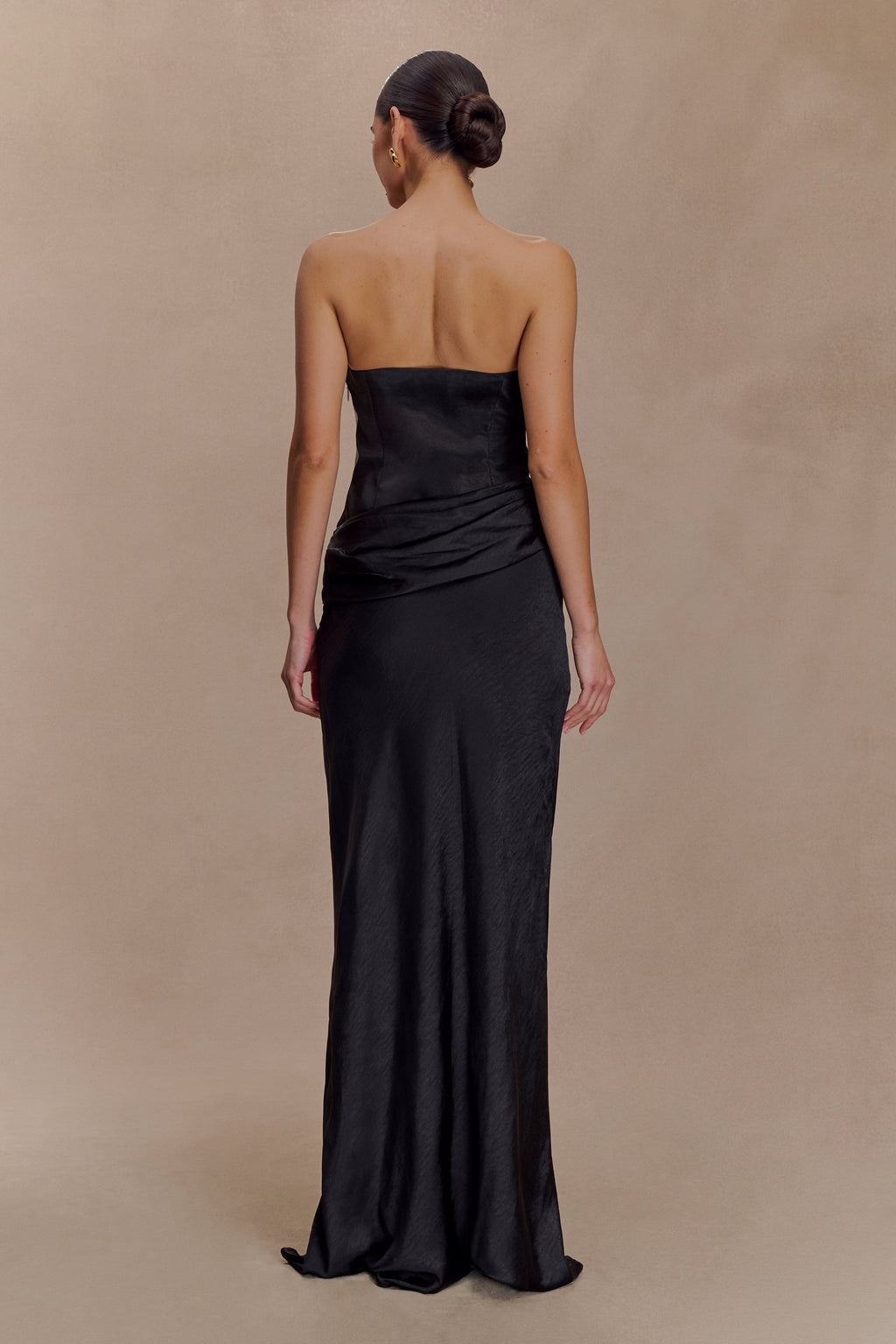 Jasmine Strapless Satin Maxi Dress