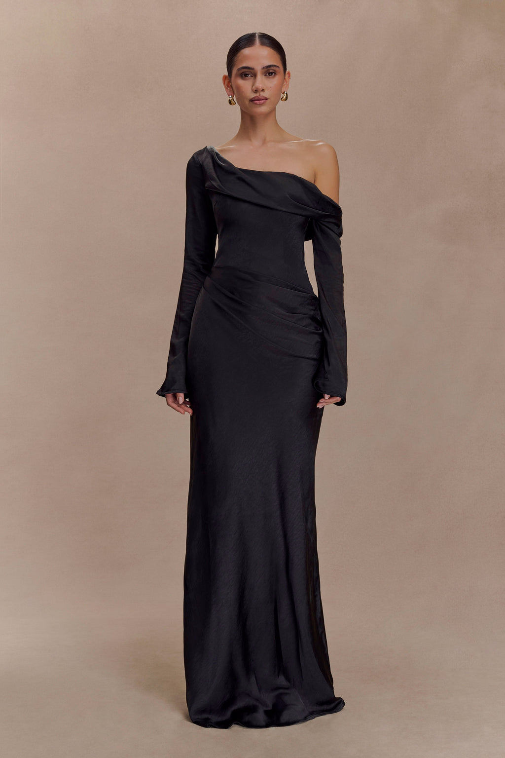 Iris Long Sleeve Satin Maxi Dress
