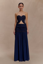 Tully Strapless Topstitch Denim Top in Indigo Blue – Chic&Drifts