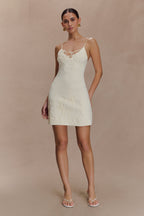 Brullo Embroidery Knit Mini Dress in Ivory – Chic&Drifts