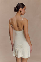 Brullo Embroidery Knit Mini Dress in Ivory – Chic&Drifts