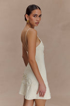 Brullo Embroidery Knit Mini Dress in Ivory – Chic&Drifts