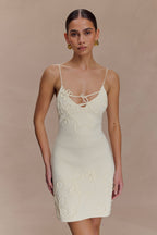 Brullo Embroidery Knit Mini Dress in Ivory – Chic&Drifts