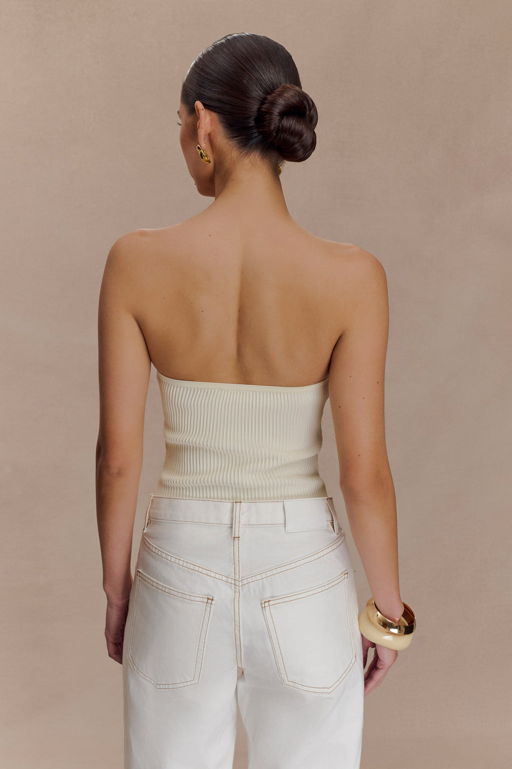Elodie Strapless Cupped Knit Top in Ivory – Chic&Drifts