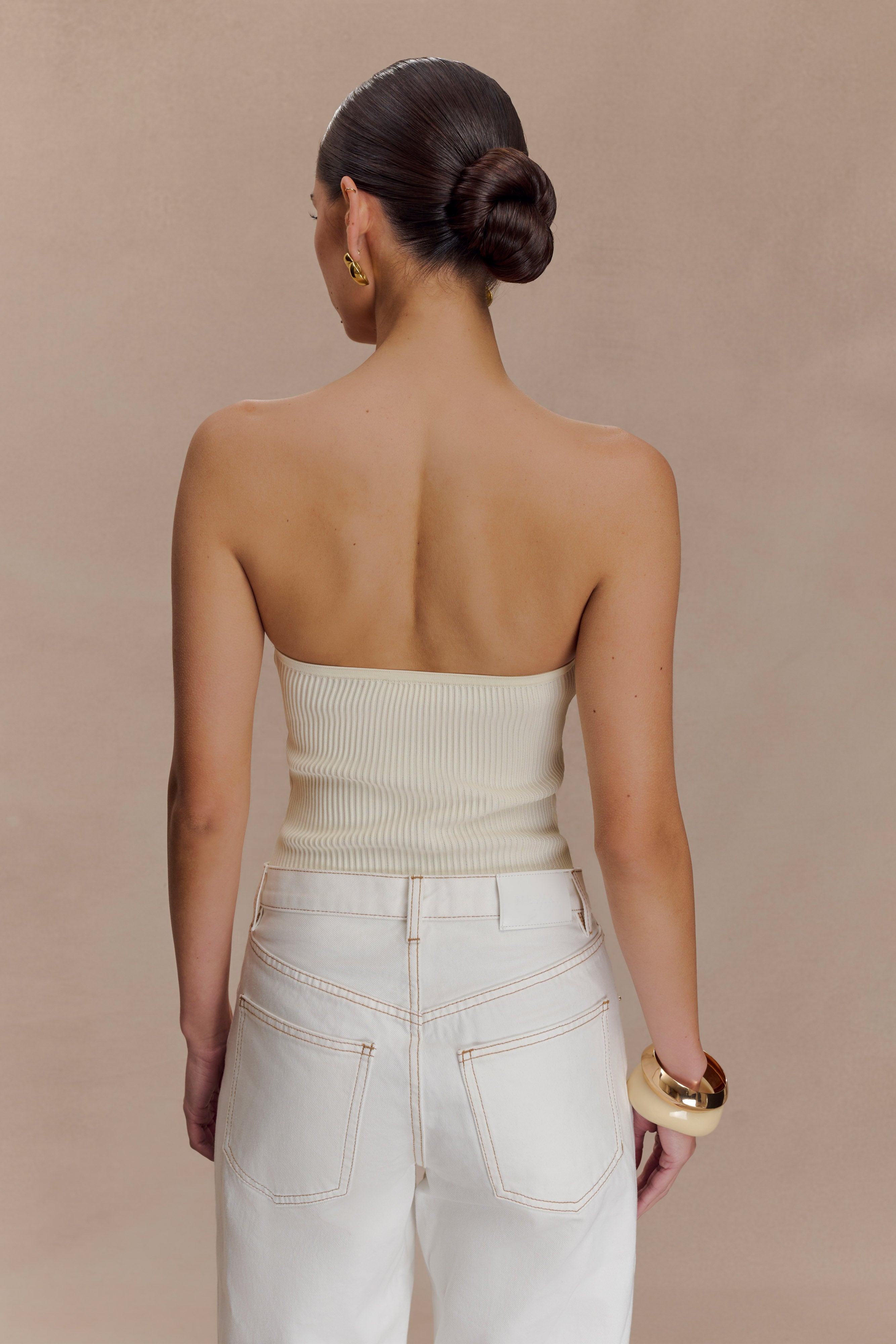 Elodie Strapless Cupped Knit Top in Ivory – Chic&Drifts