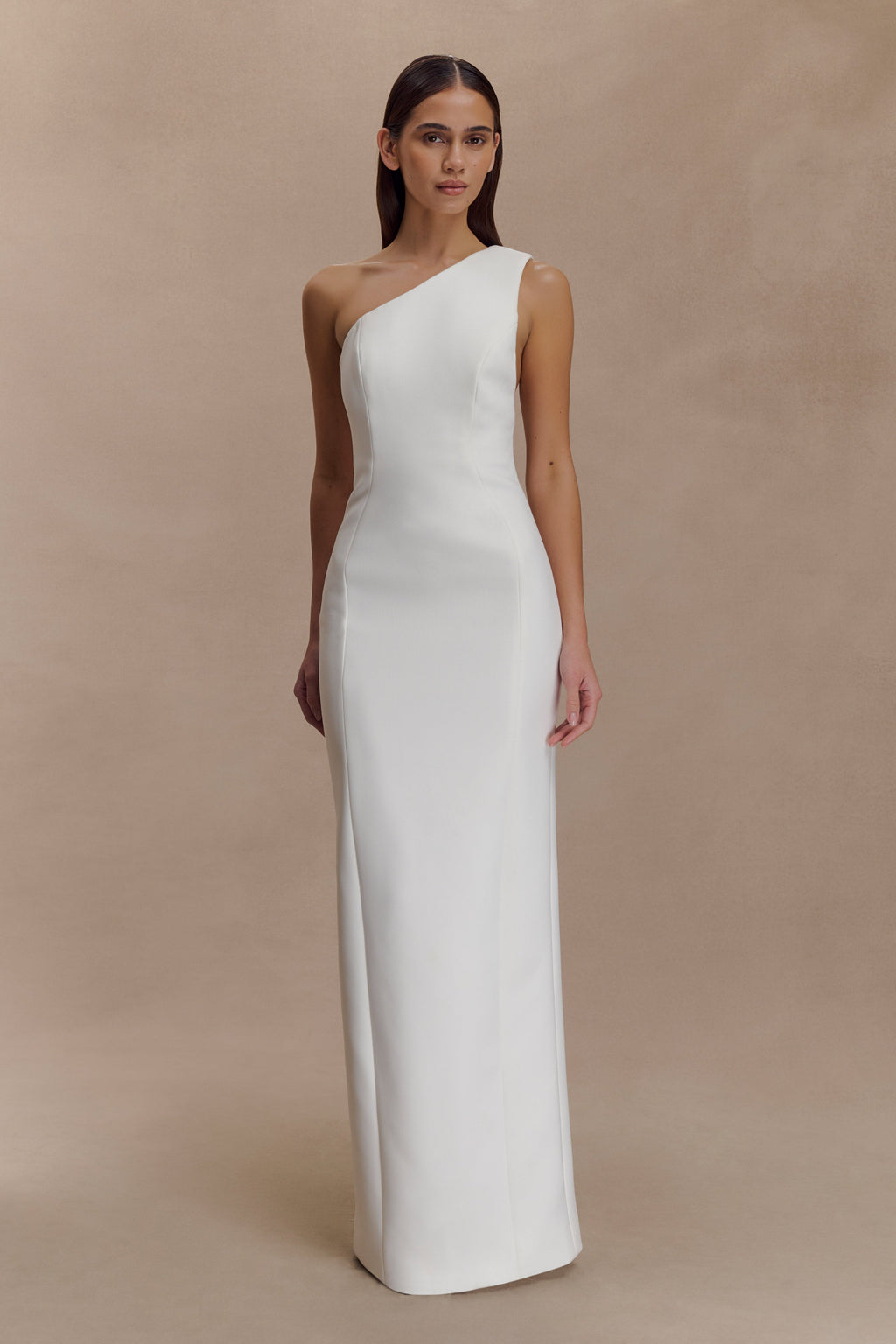 Milena One Shoulder Crepe Maxi Dress