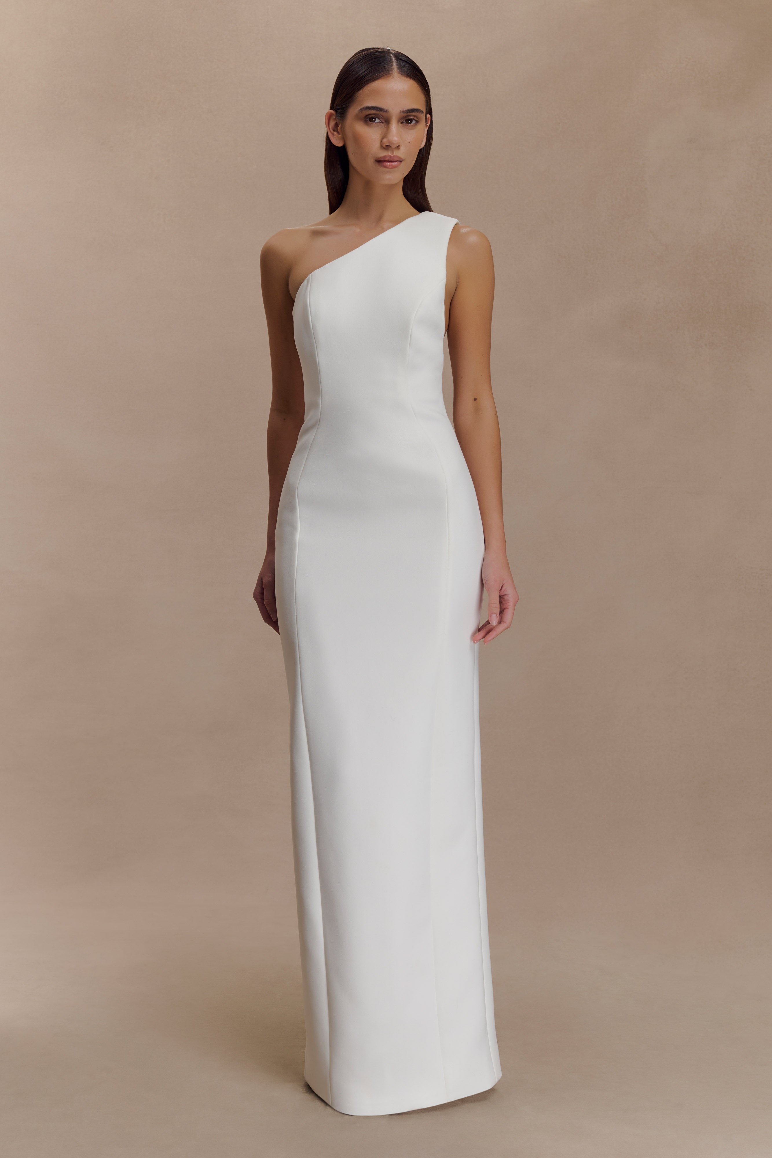 Milena One Shoulder Crepe Maxi Dress