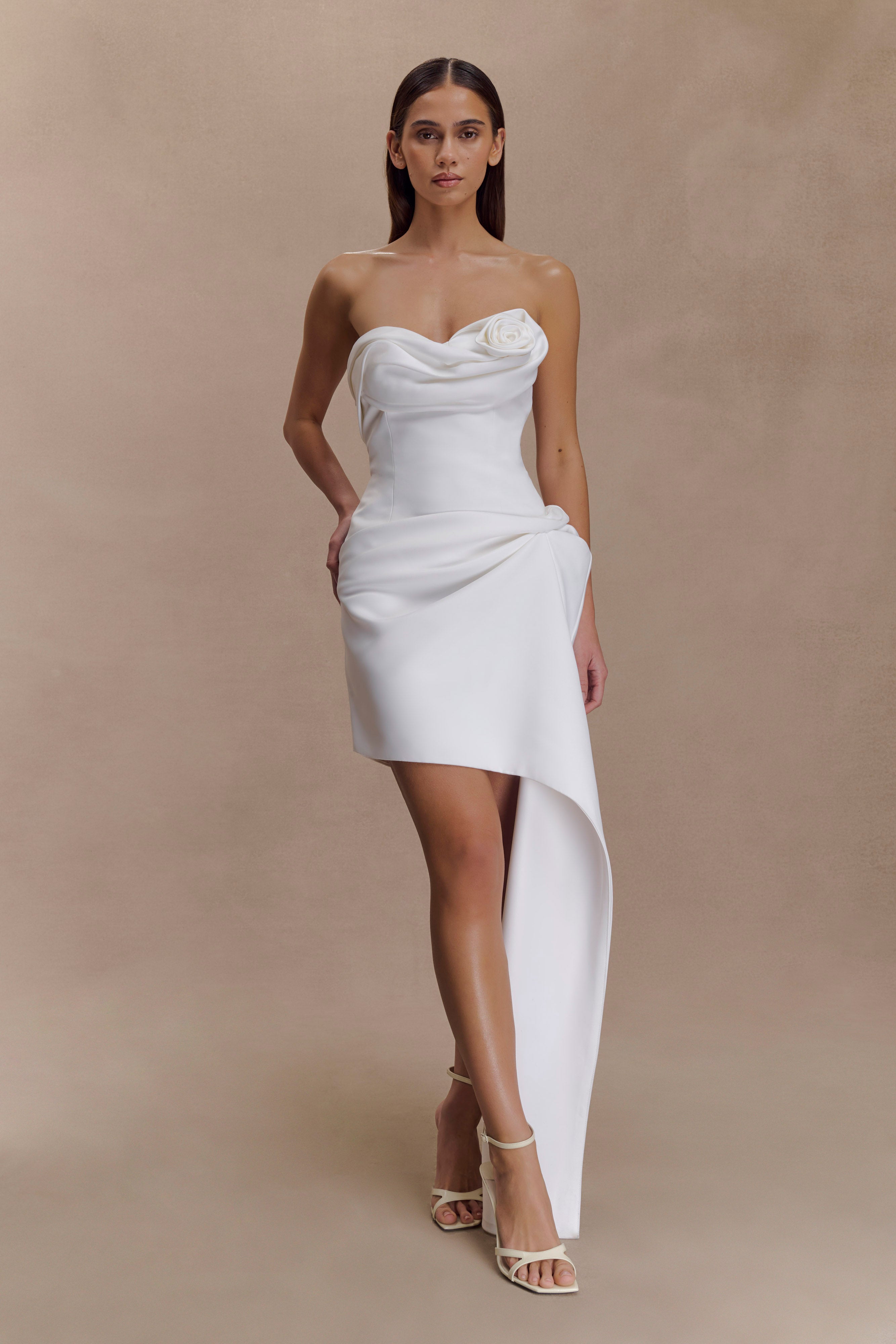 Evianna Strapless Gathered Mini Dress