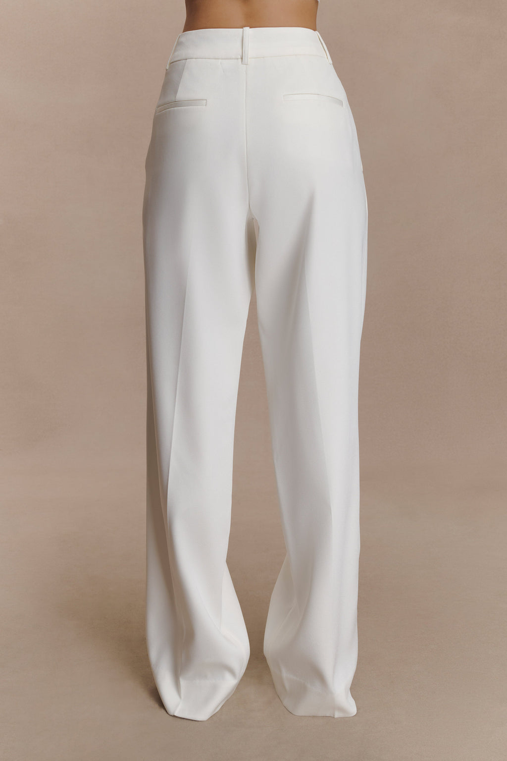 Fatima Satin Straight Leg Trouser - White