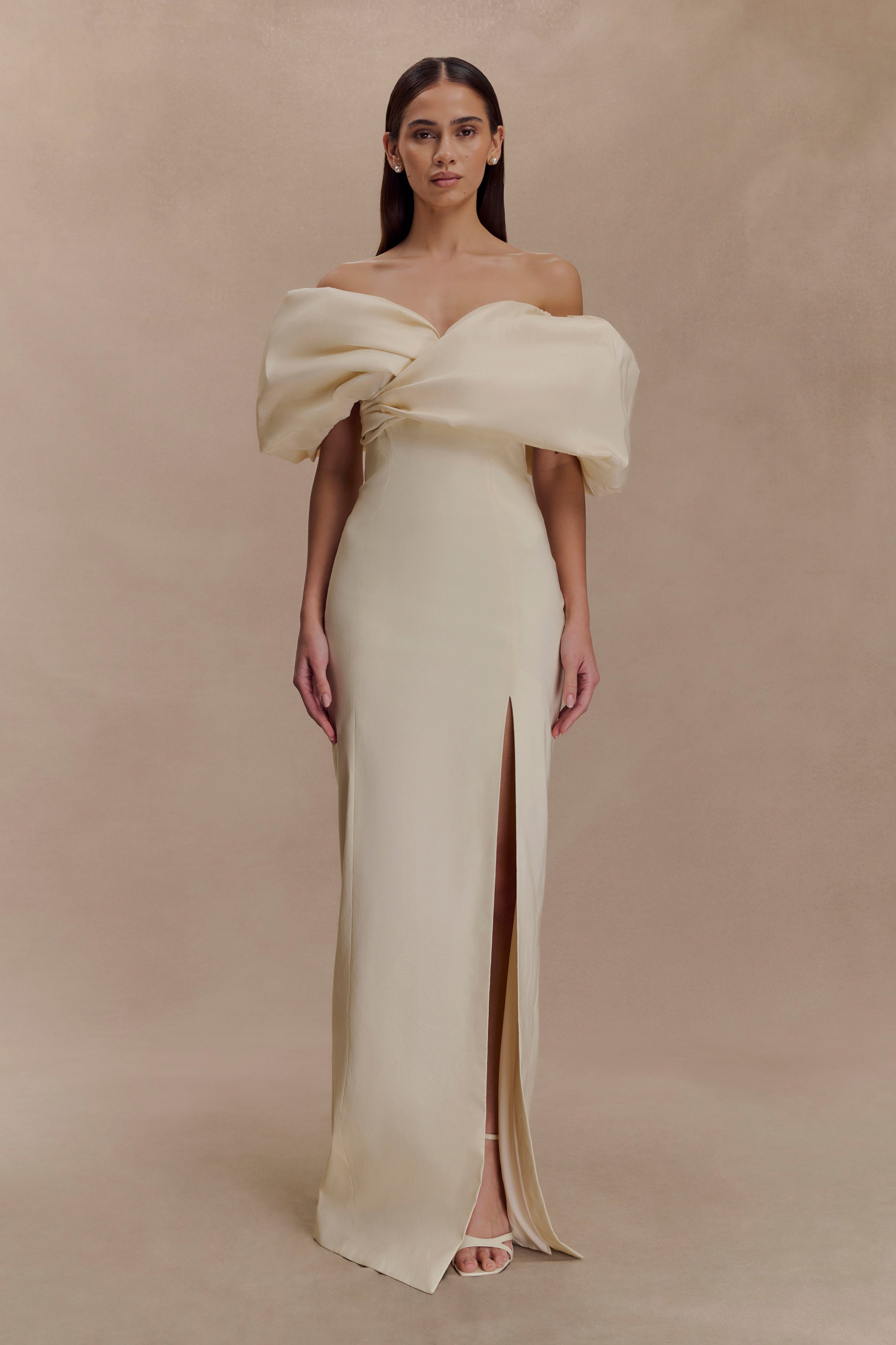 Angelica Taffeta Off Shoulder Bridal Gown