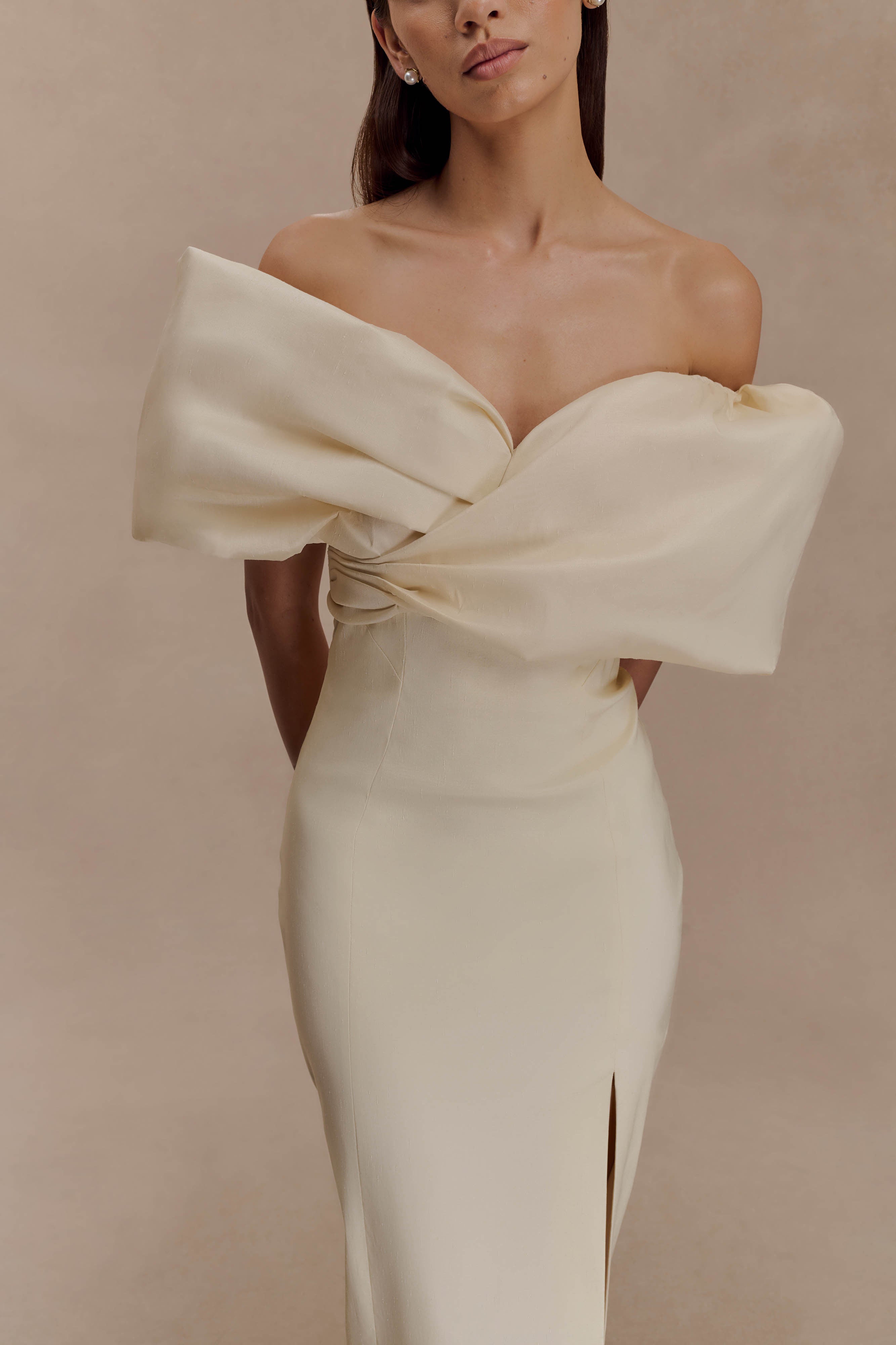 Angelica Taffeta Off Shoulder Bridal Gown