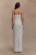 Gemma Strapless Embellished Maxi Dress in Ivory – Chic&Drifts