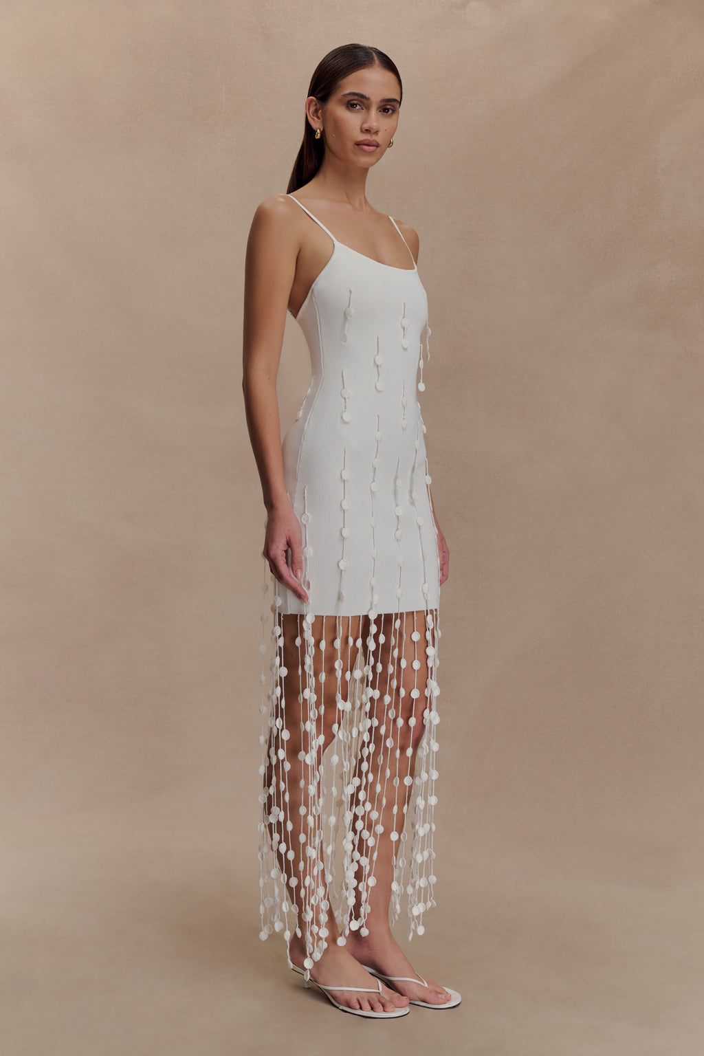 Tove Hand Knit Flower Mini Dress in White – Chic&Drifts