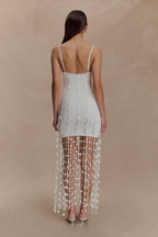 Tove Hand Knit Flower Mini Dress in White – Chic&Drifts