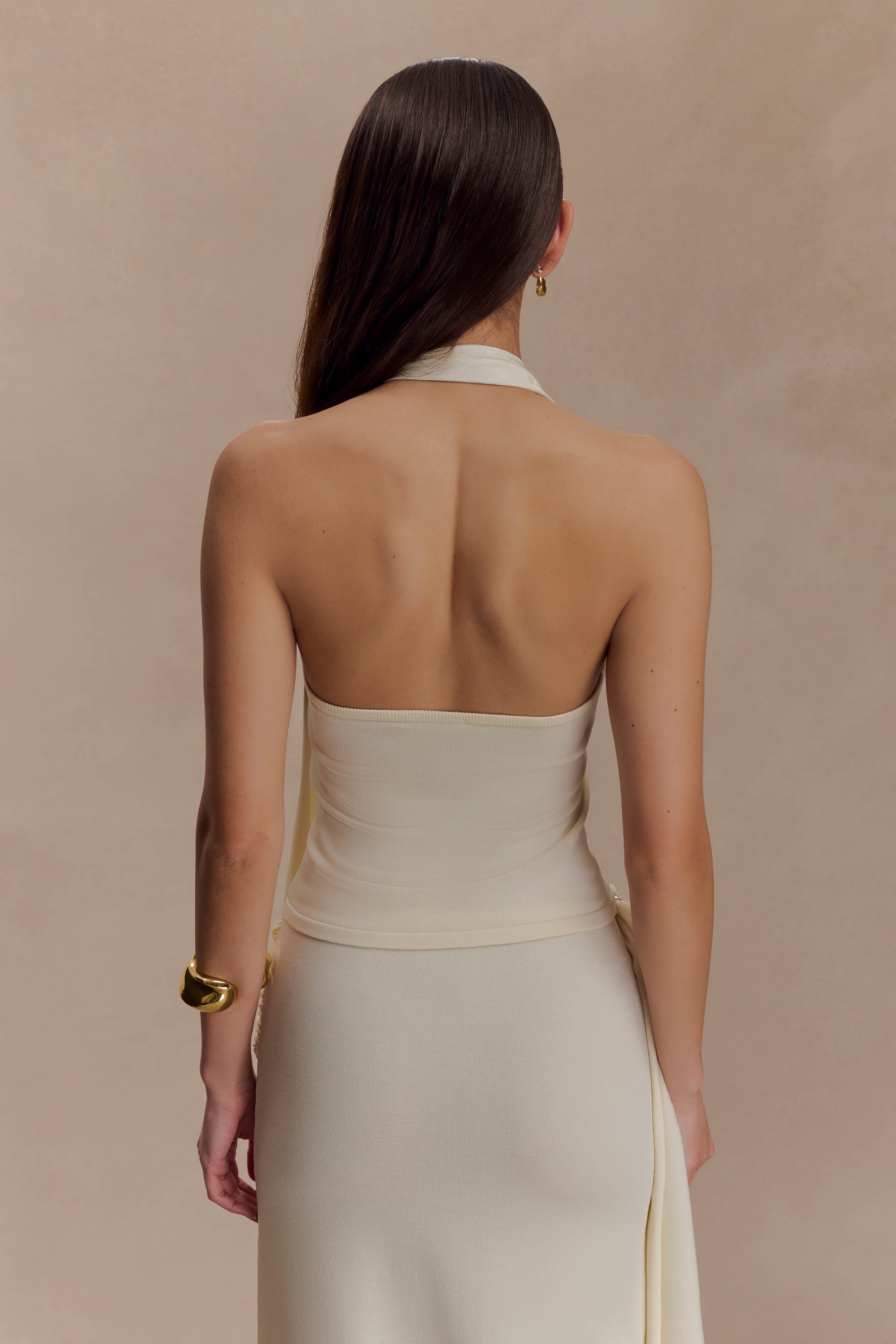 Xanthia Knit Halter Top in Ivory – Chic&Drifts