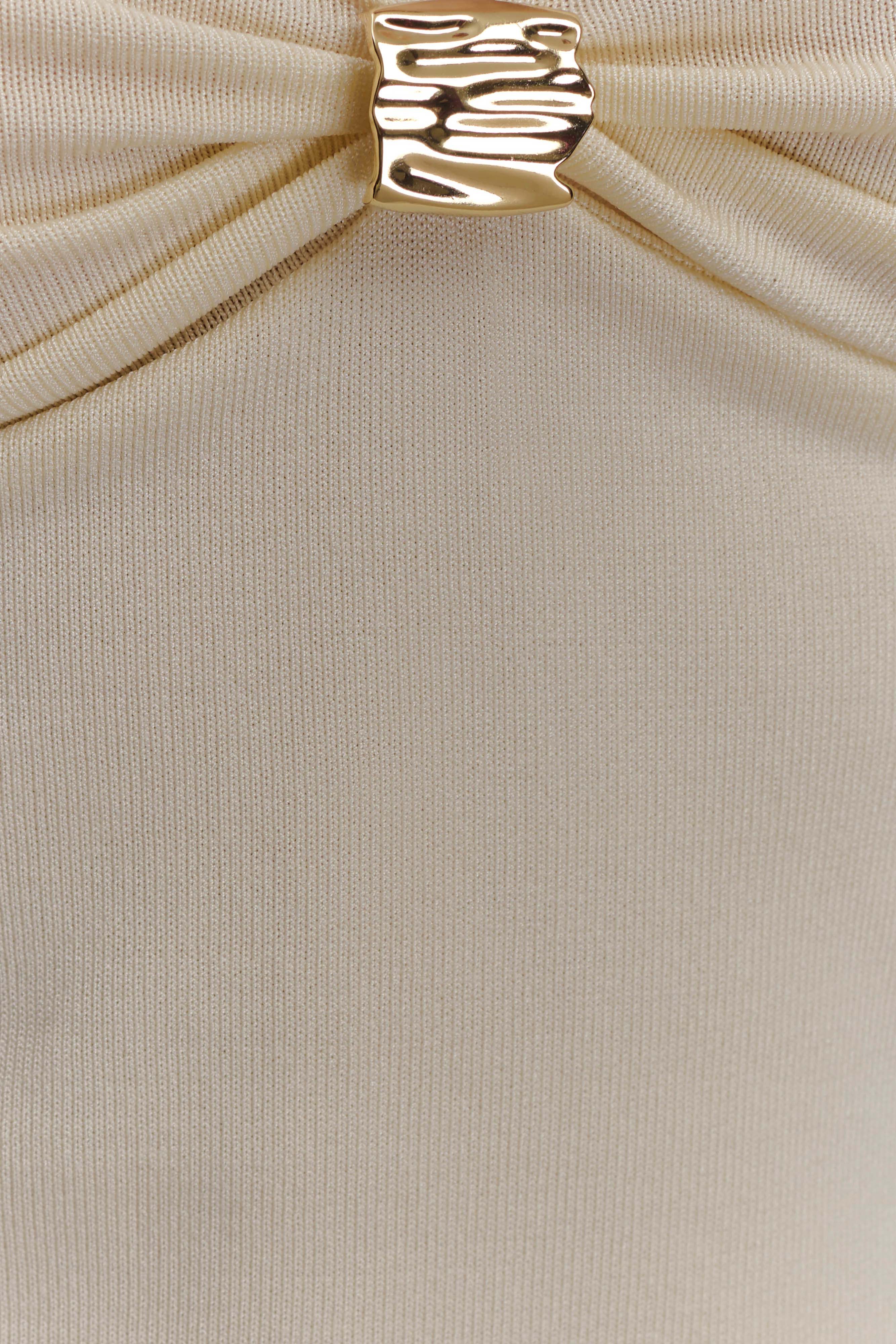 Miraby Front Ruched Knit Long Sleeve Top in Ivory – Chic&Drifts