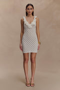 Brigid Ruffle Knit Sleeveless Dress in Ivory – Chic&Drifts