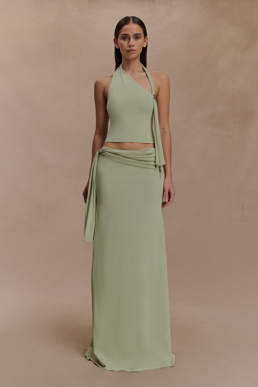 Xanthia Knit Halter Top in Pastel Green – Chic&Drifts