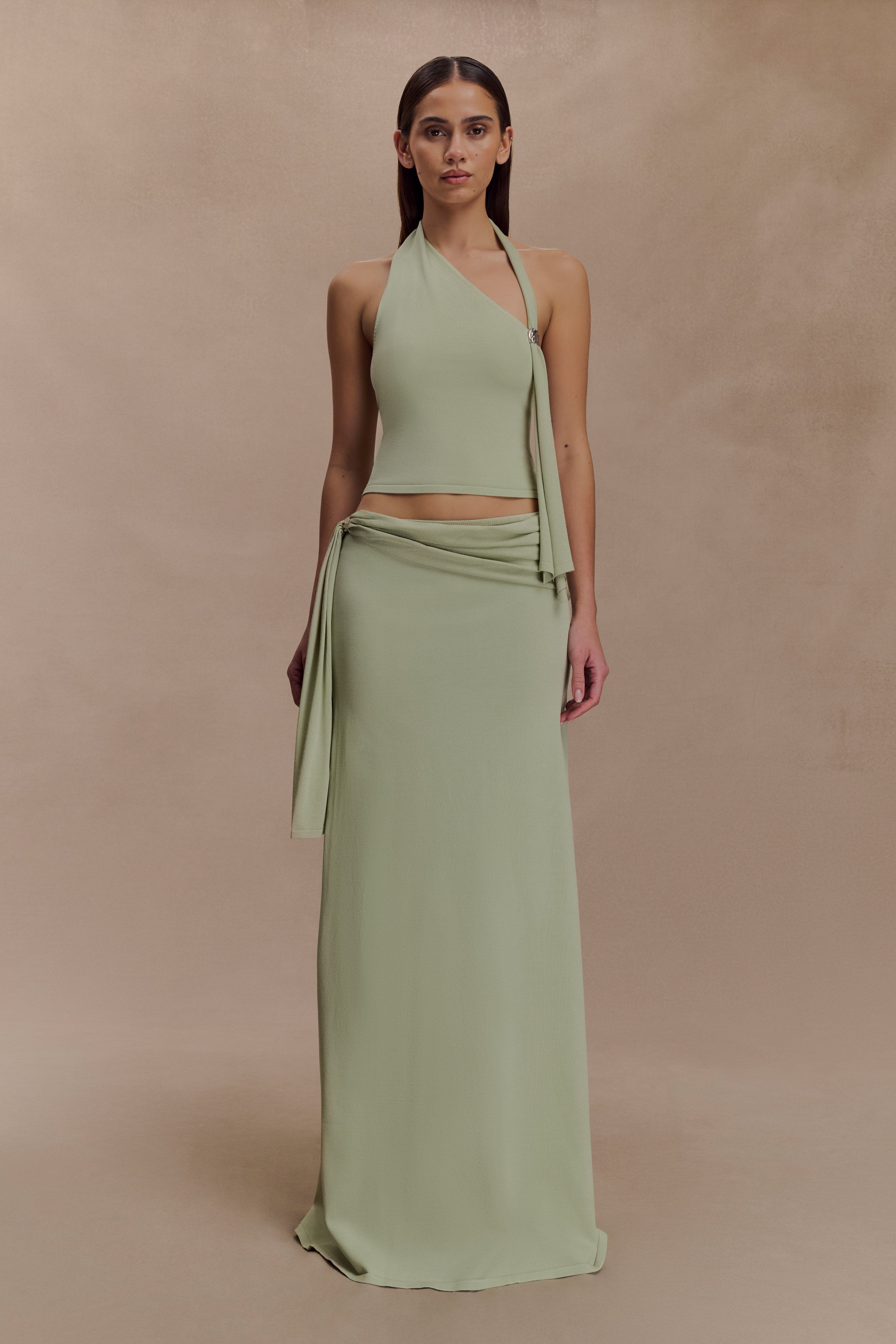 Xanthia Knit Halter Top in Pastel Green – Chic&Drifts