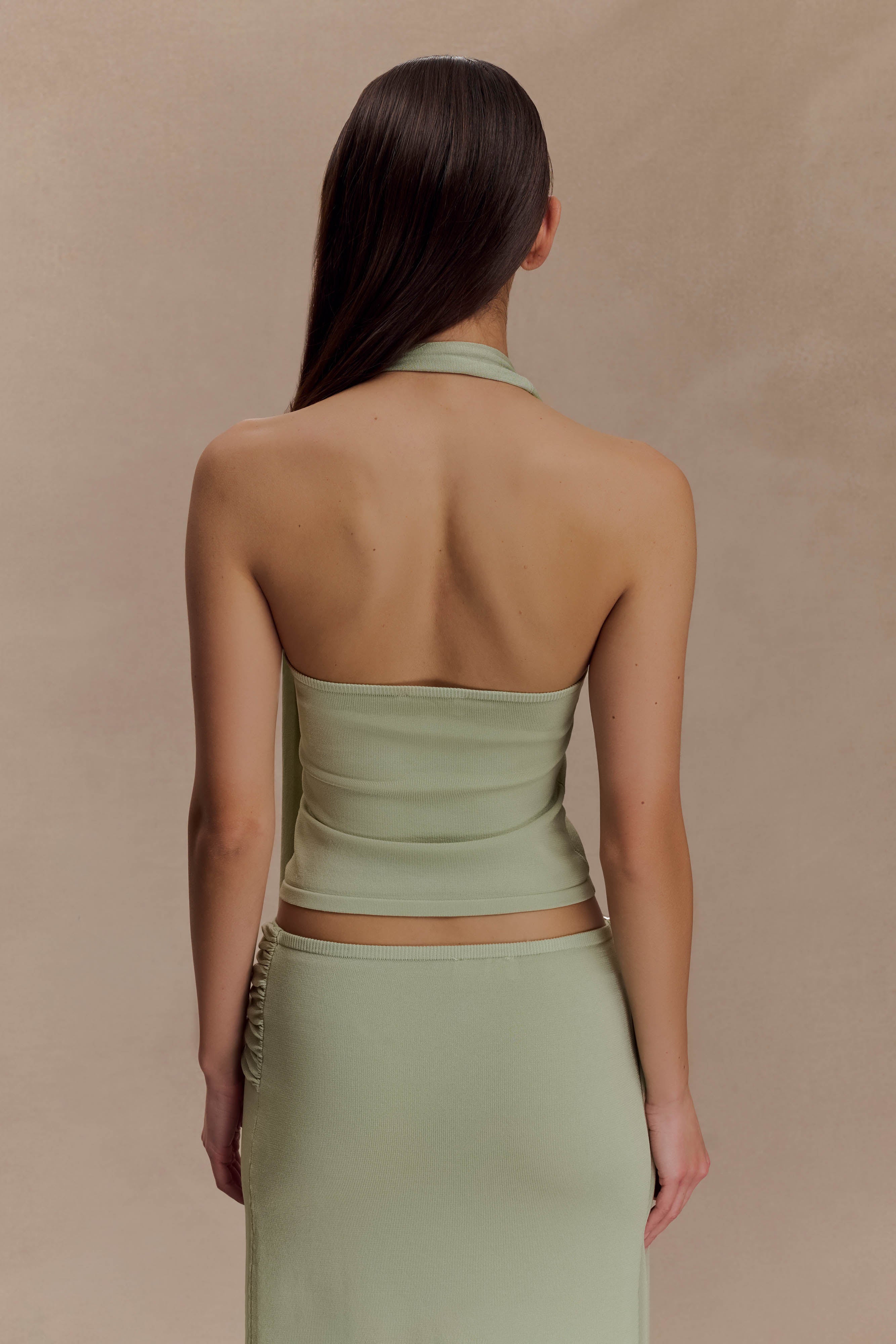 Xanthia Knit Halter Top in Pastel Green – Chic&Drifts