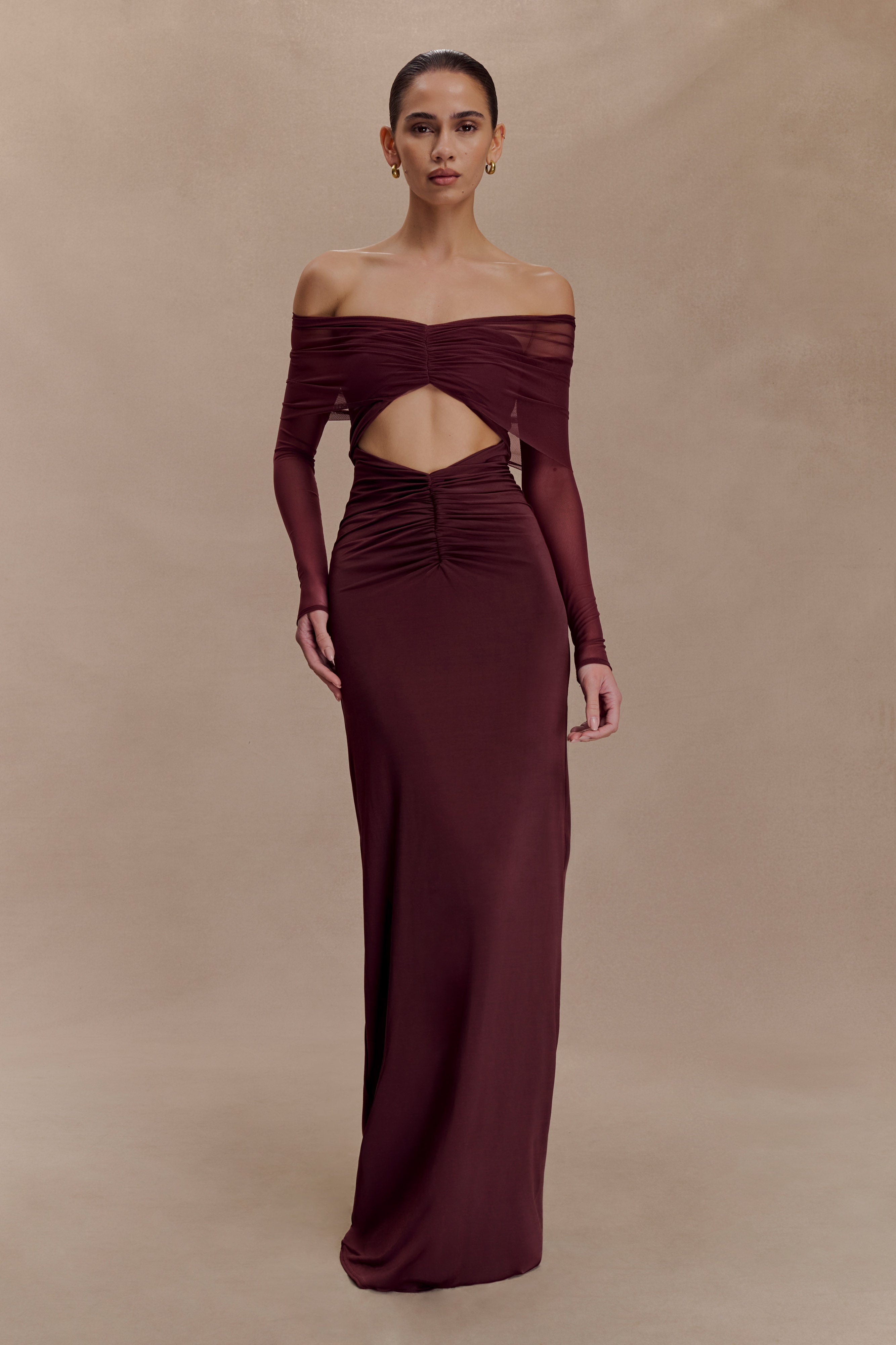 Rafaella Slinky And Mesh Maxi Dress