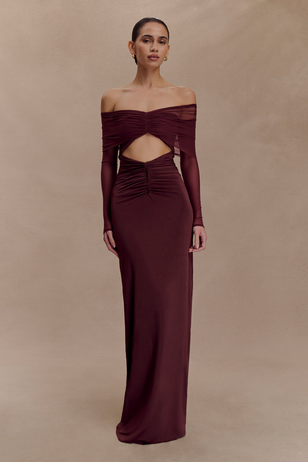 Rafaella Slinky And Mesh Maxi Dress