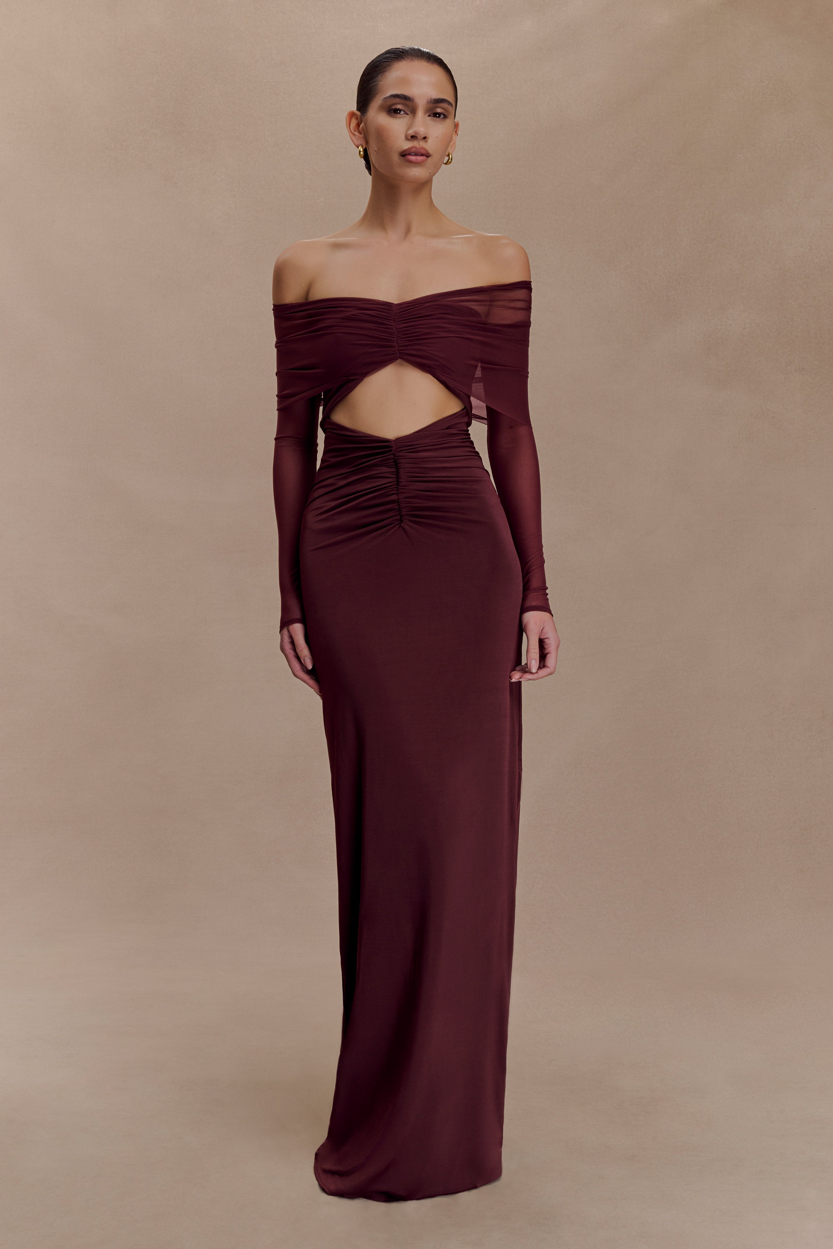 Rafaella Slinky And Mesh Maxi Dress