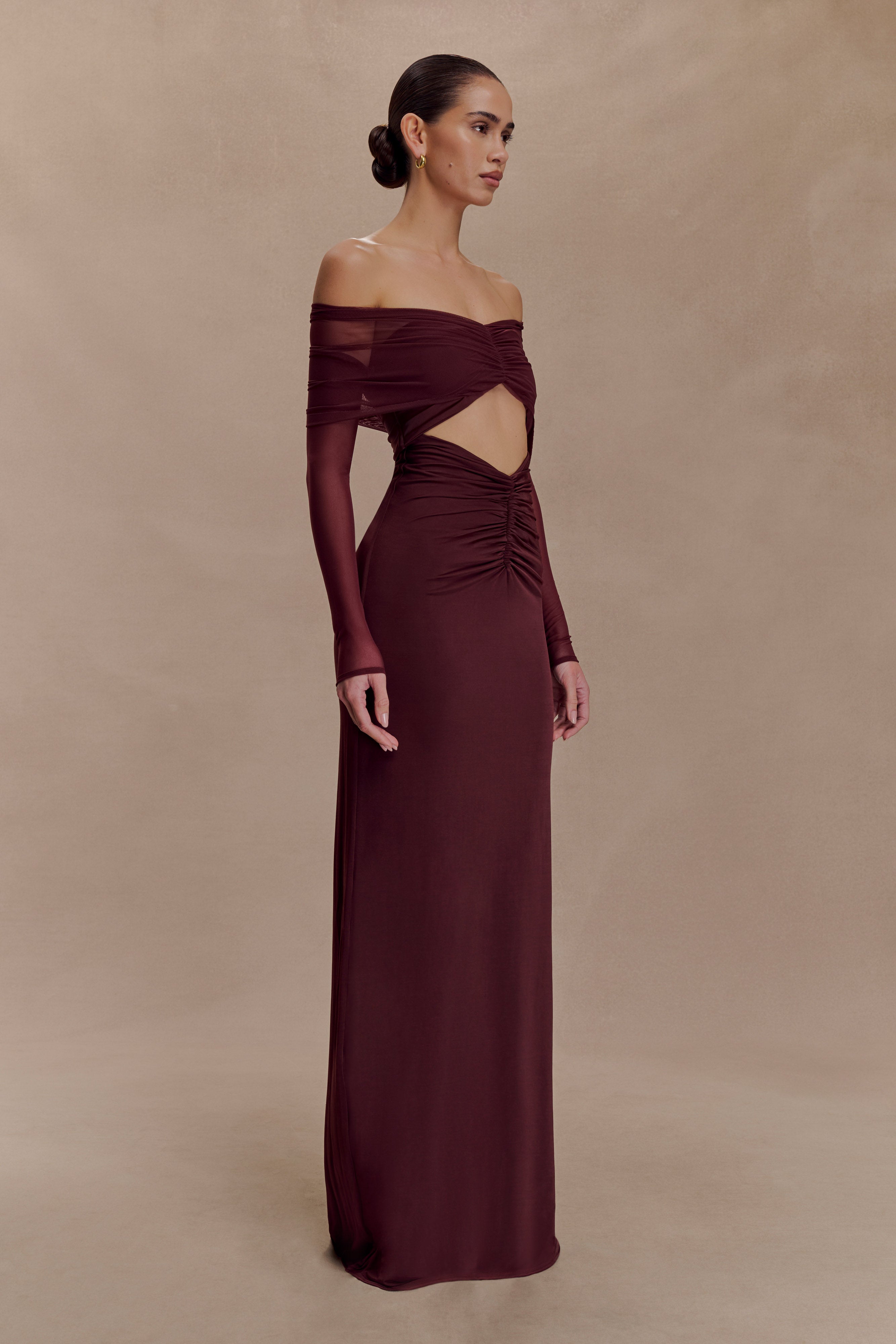 Rafaella Slinky And Mesh Maxi Dress