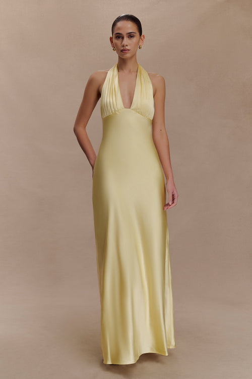Alice Satin Halter Maxi Dress
