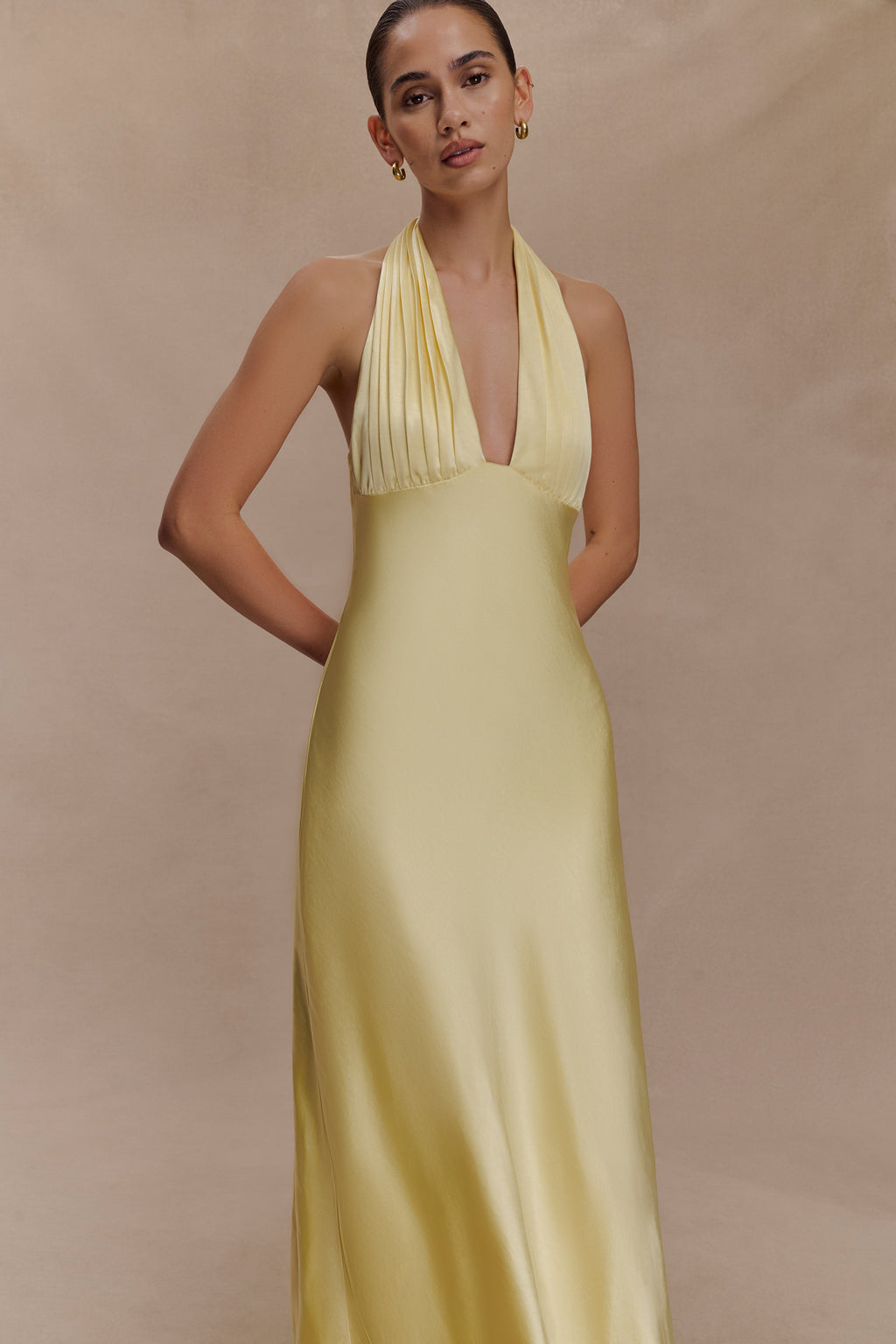 Alice Satin Halter Maxi Dress