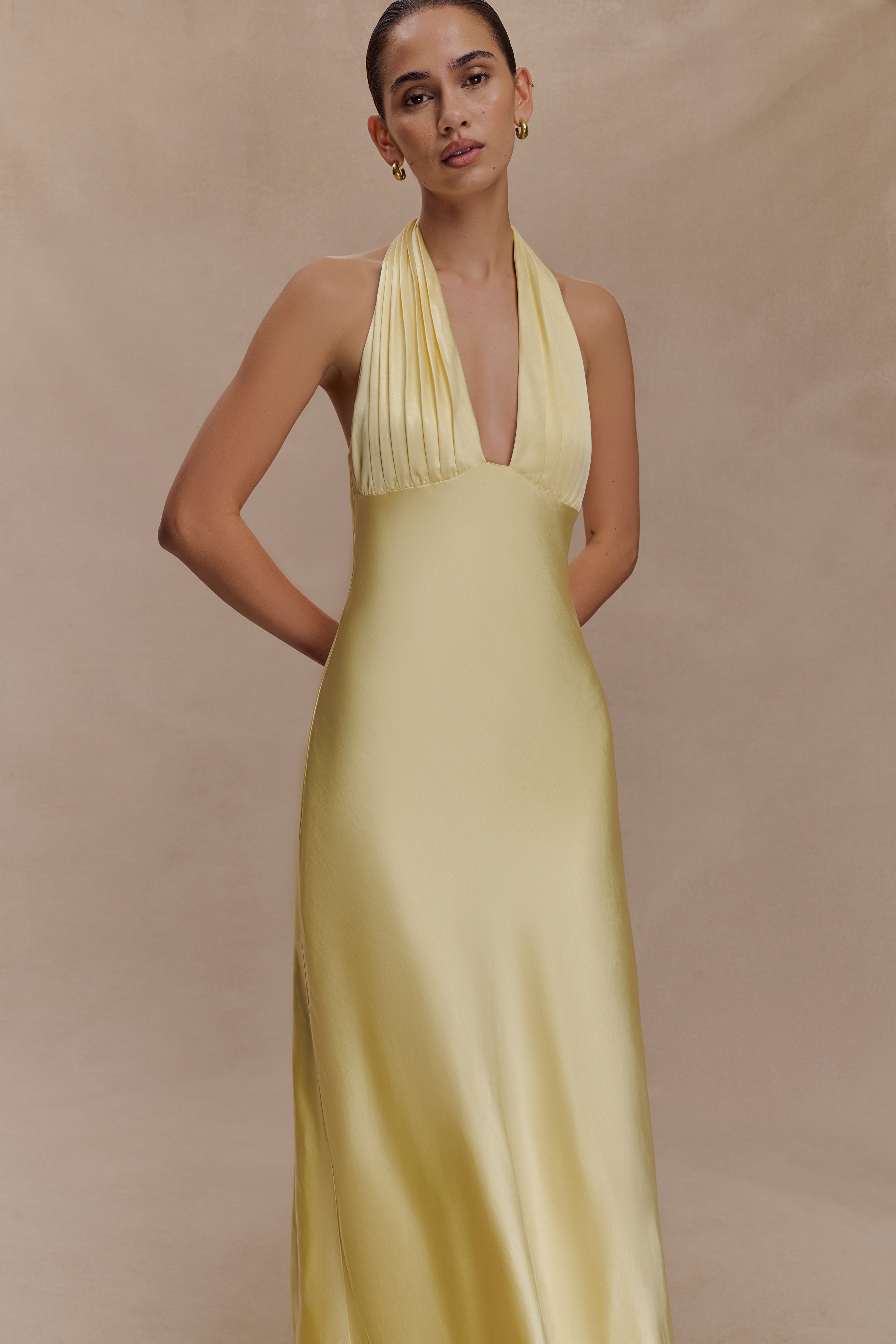 Alice Satin Halter Maxi Dress