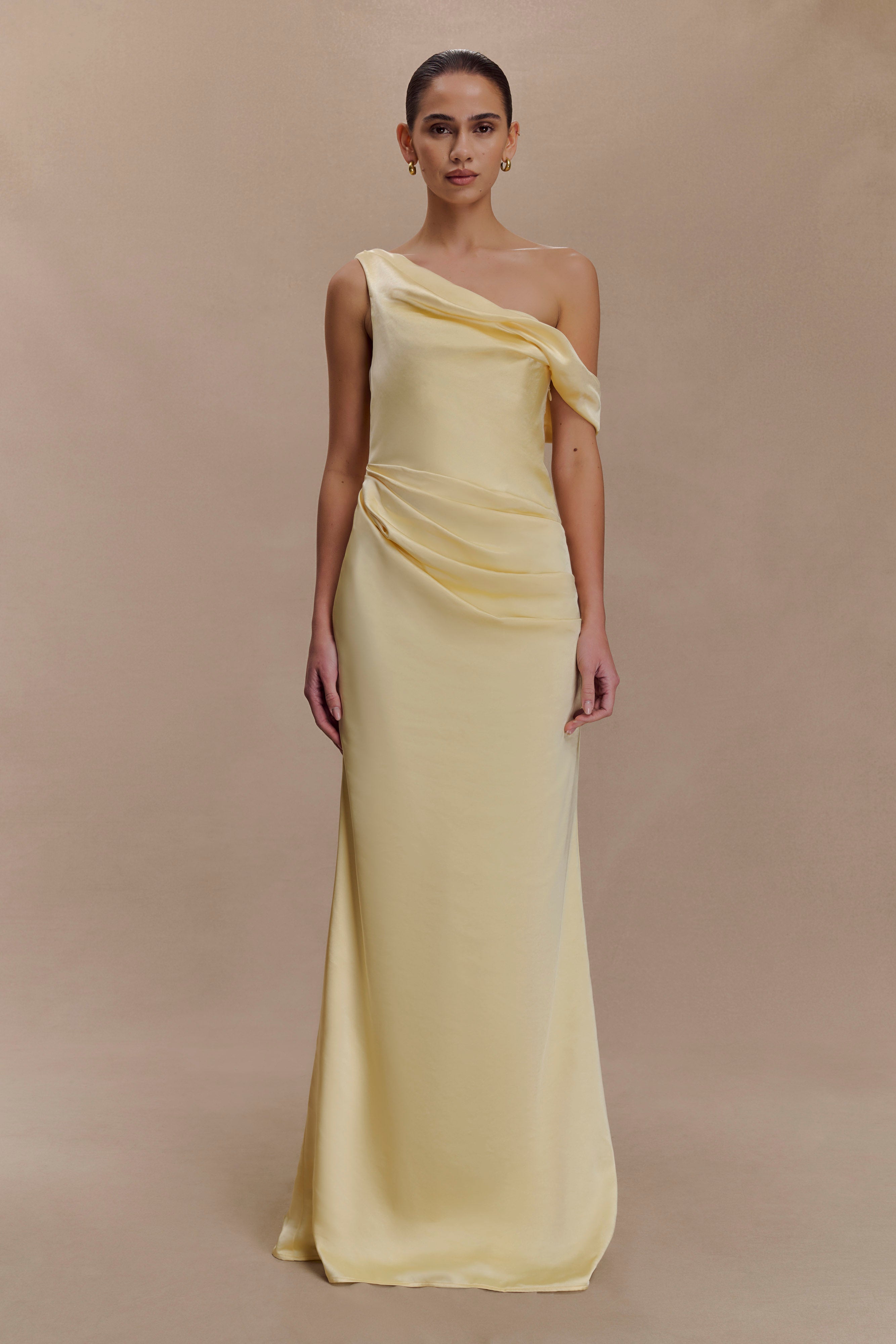 Dalia Off Shoulder Satin Maxi Dress