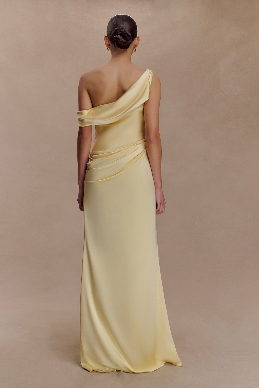 Dalia Off Shoulder Satin Maxi Dress