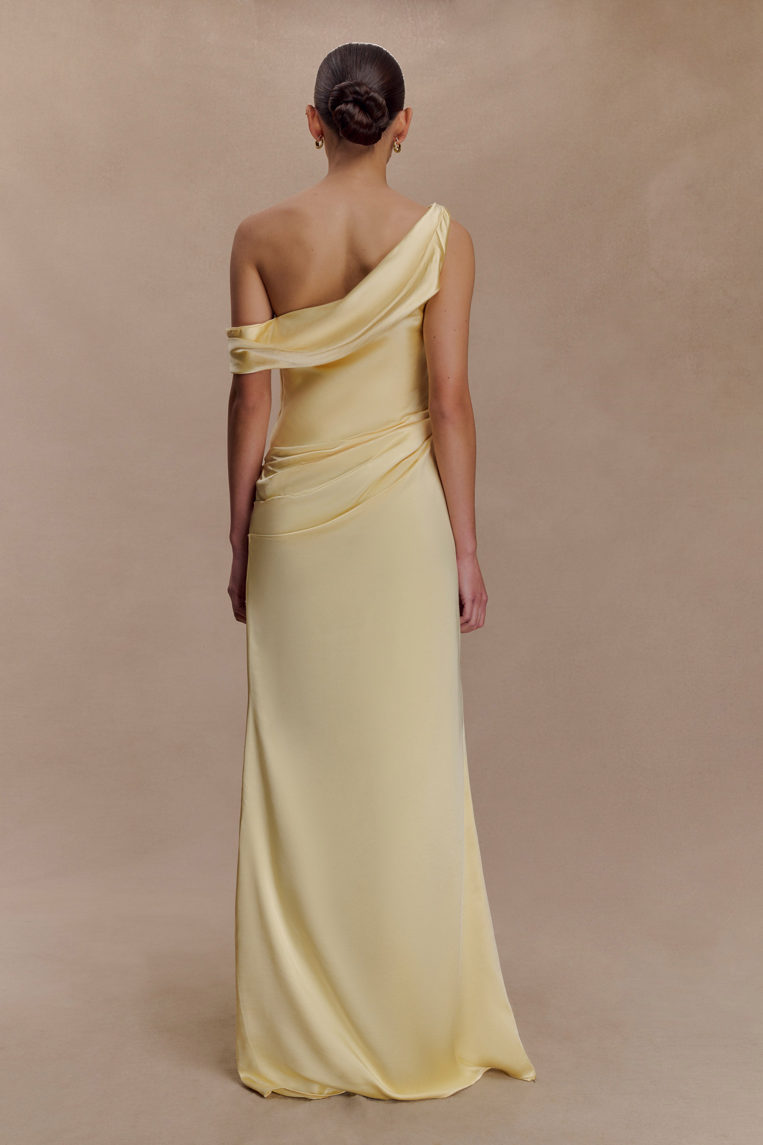 Dalia Off Shoulder Satin Maxi Dress