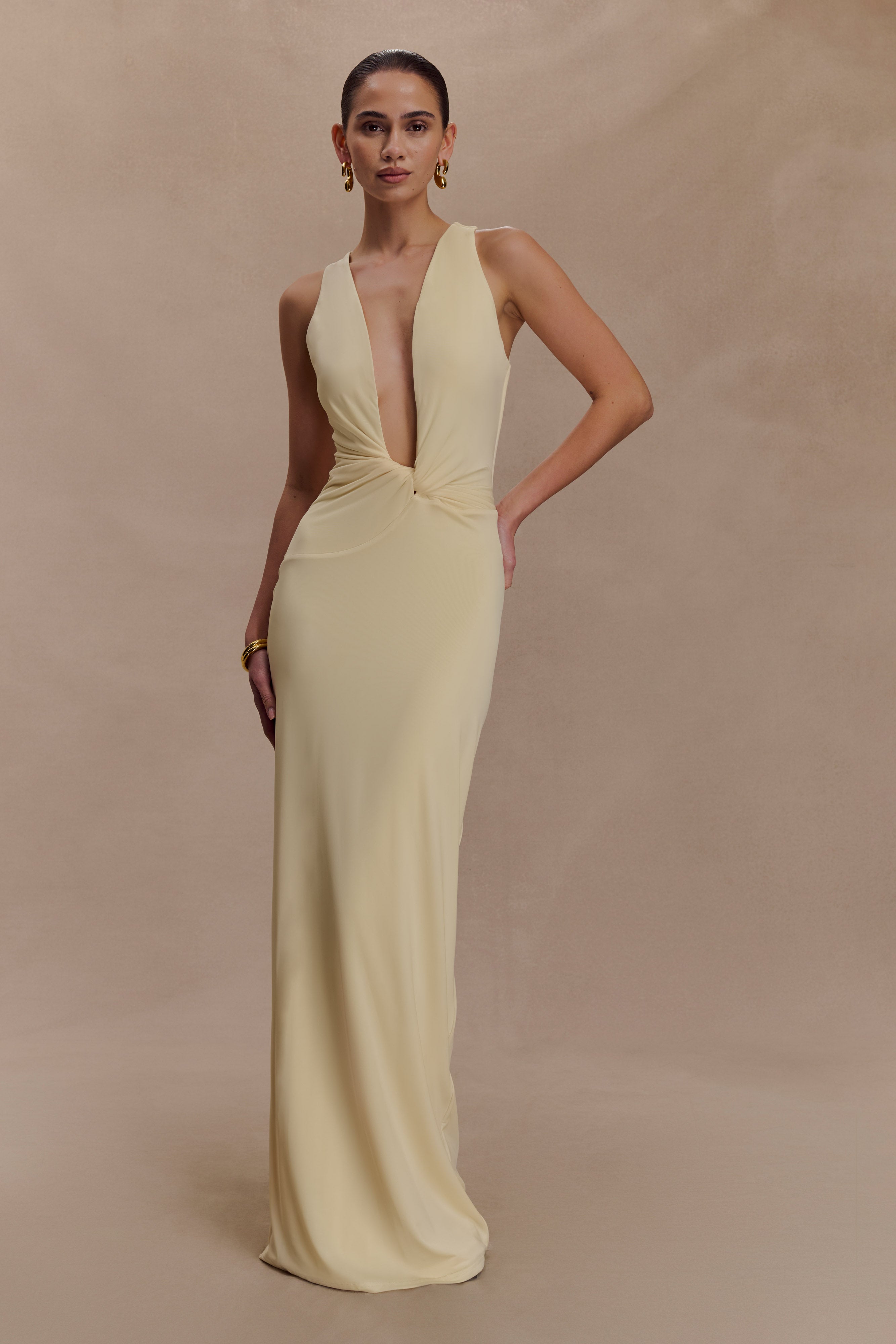 Stella Draped Slinky Maxi Dress