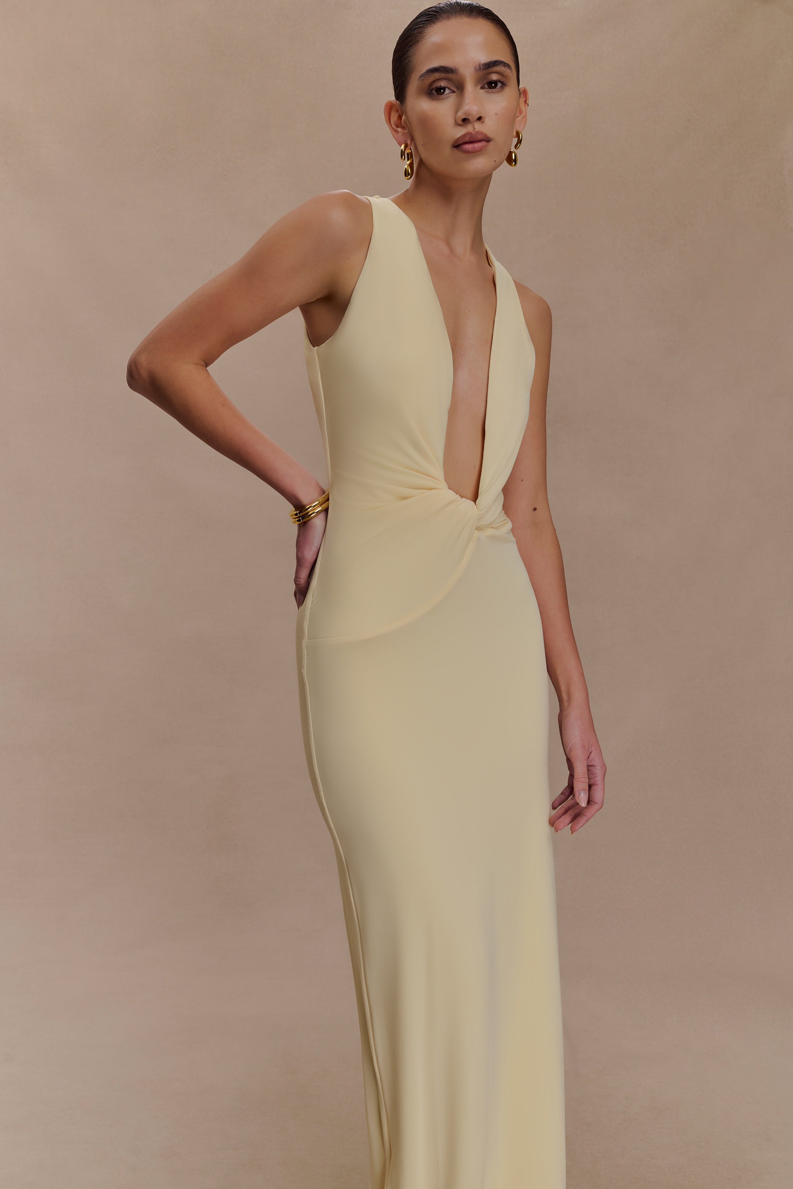 Stella Draped Slinky Maxi Dress