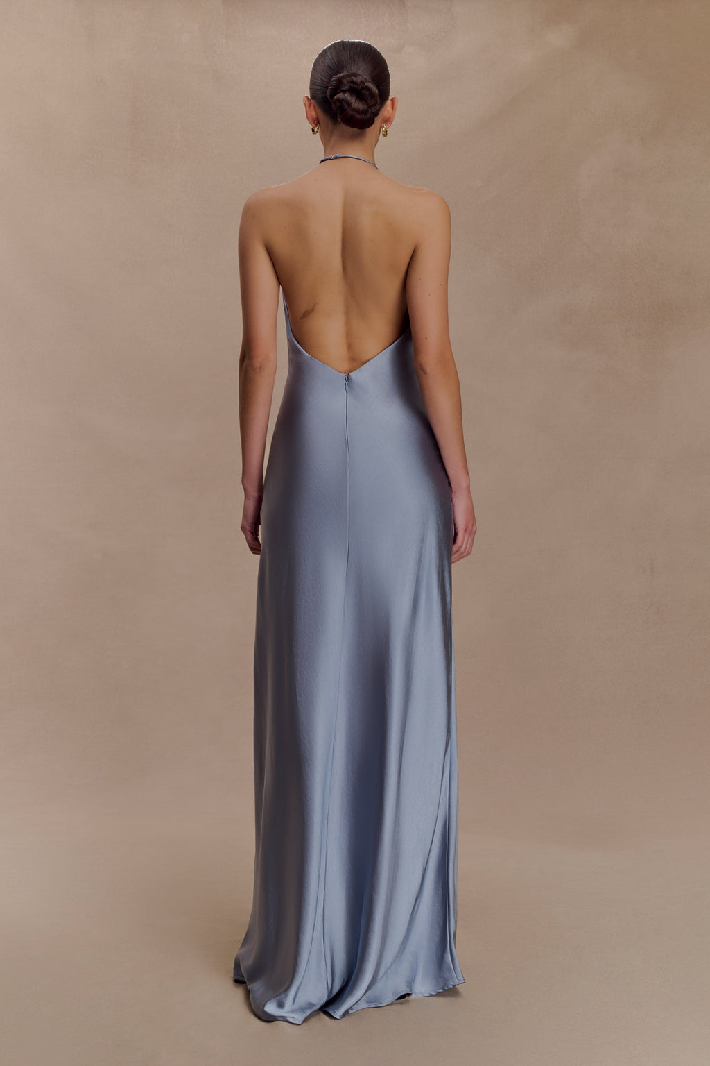 Bella Satin Halter Maxi Dress