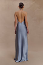 Bella Satin Halter Maxi Dress