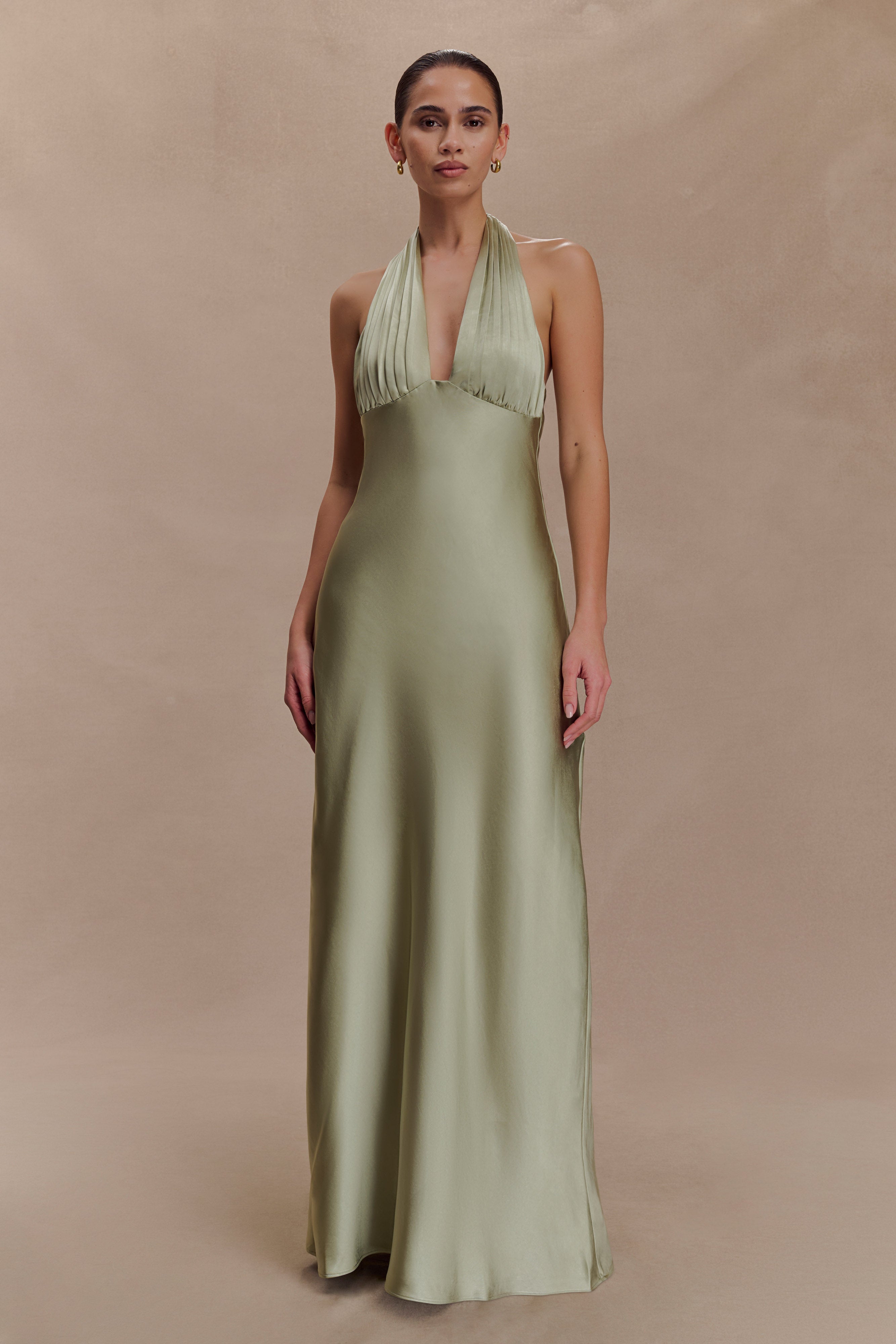Alice Satin Halter Maxi Dress
