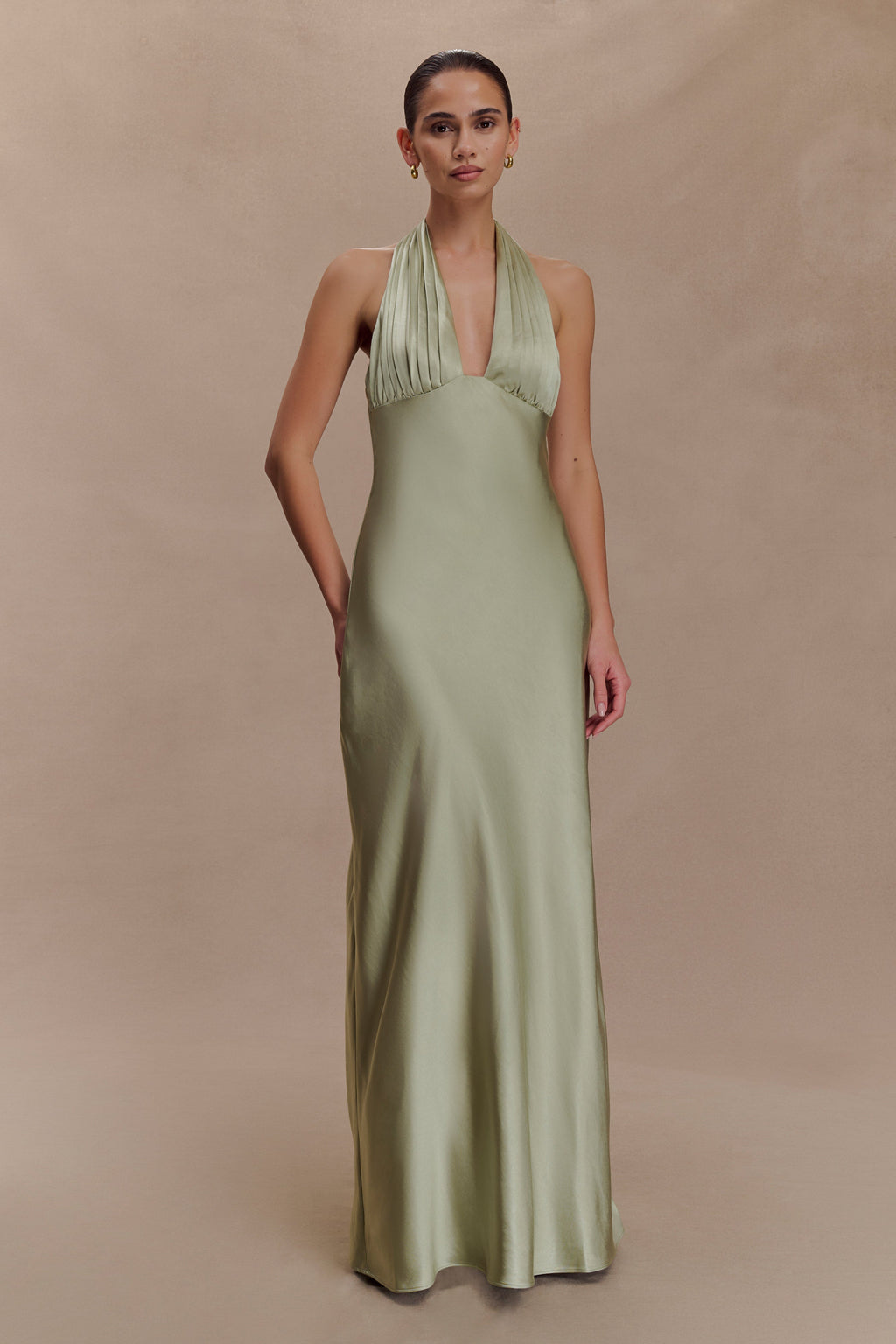Alice Satin Halter Maxi Dress