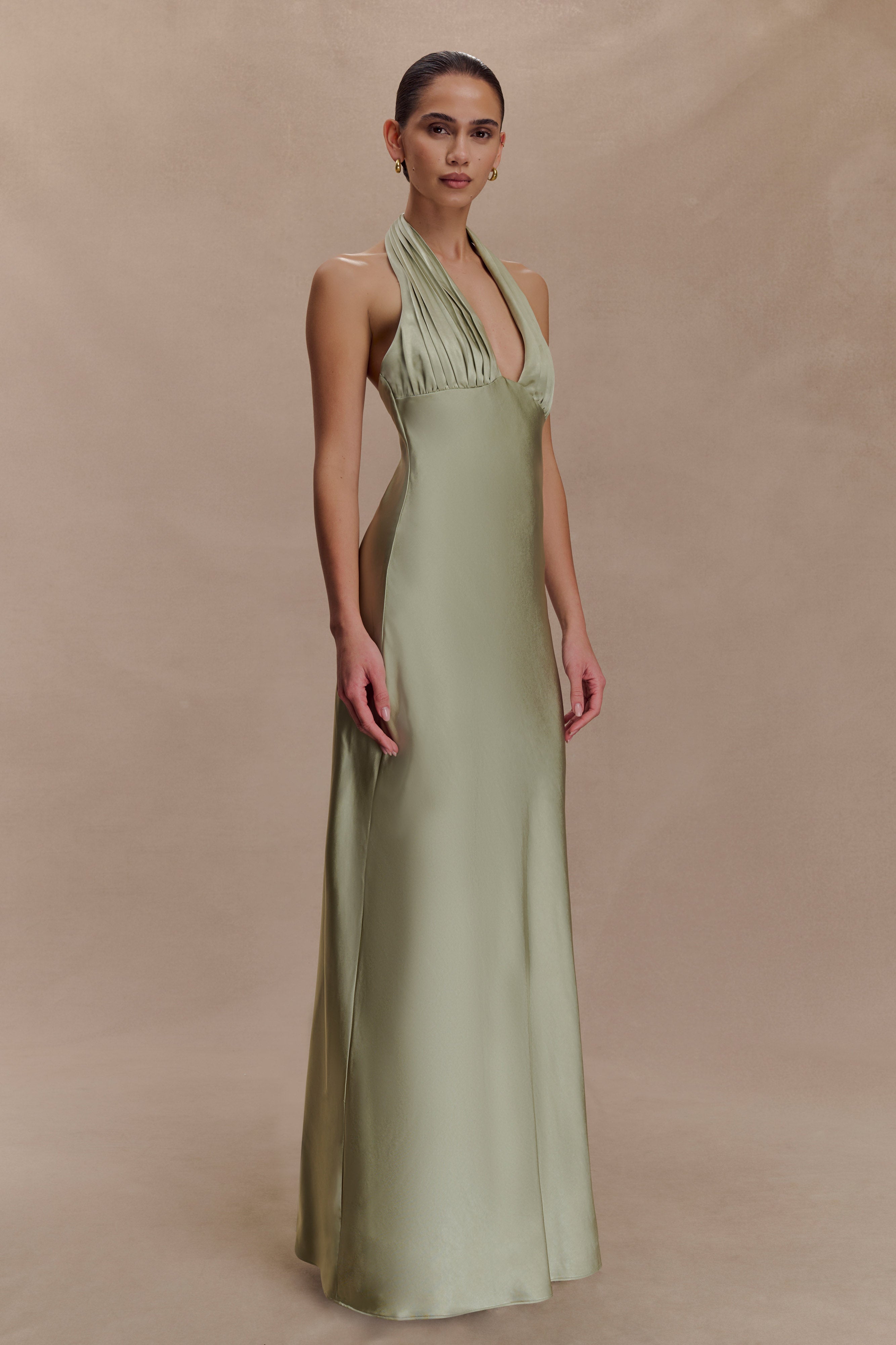 Alice Satin Halter Maxi Dress