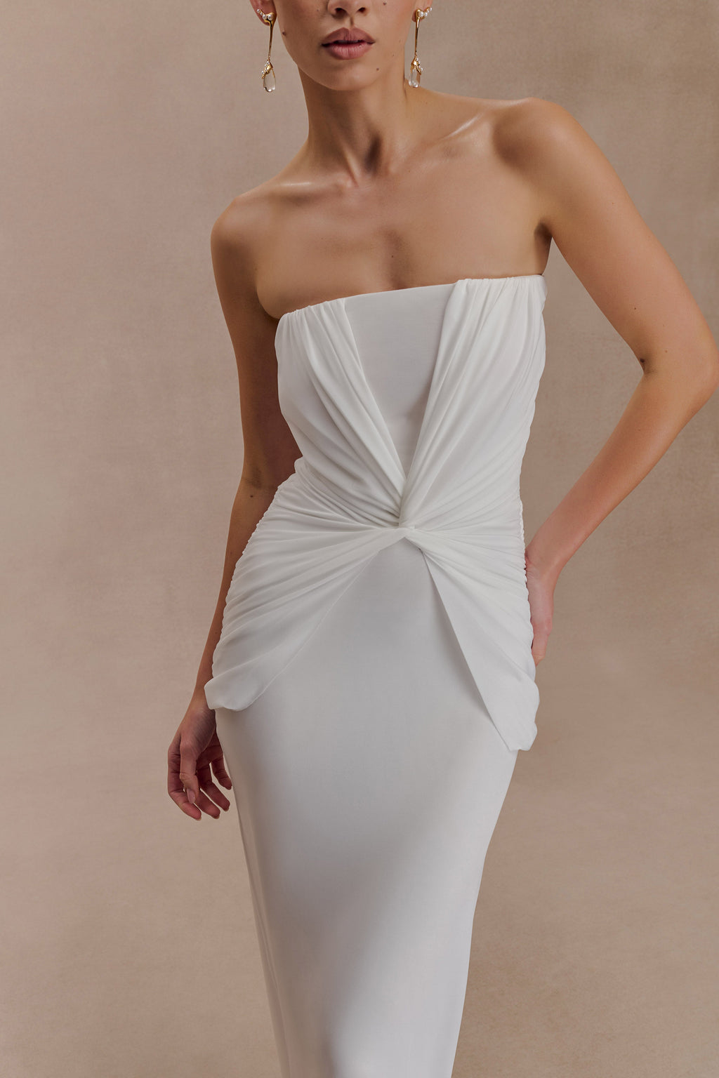 Mirren Strapless Slinky Maxi Dress
